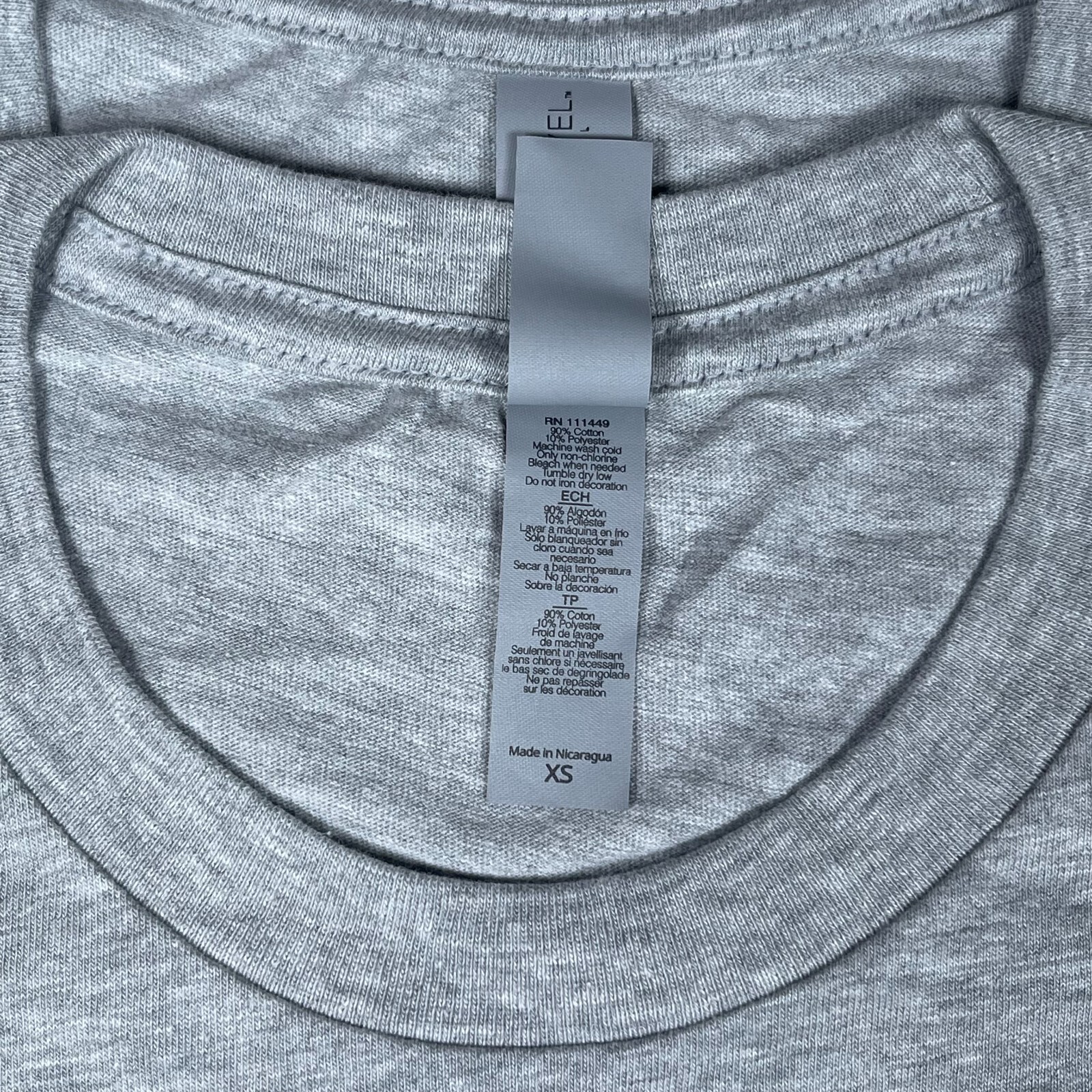 Lot of 2 Next Level Unisex Premium Gray TShirts Plain Super Soft US Size XS gallery