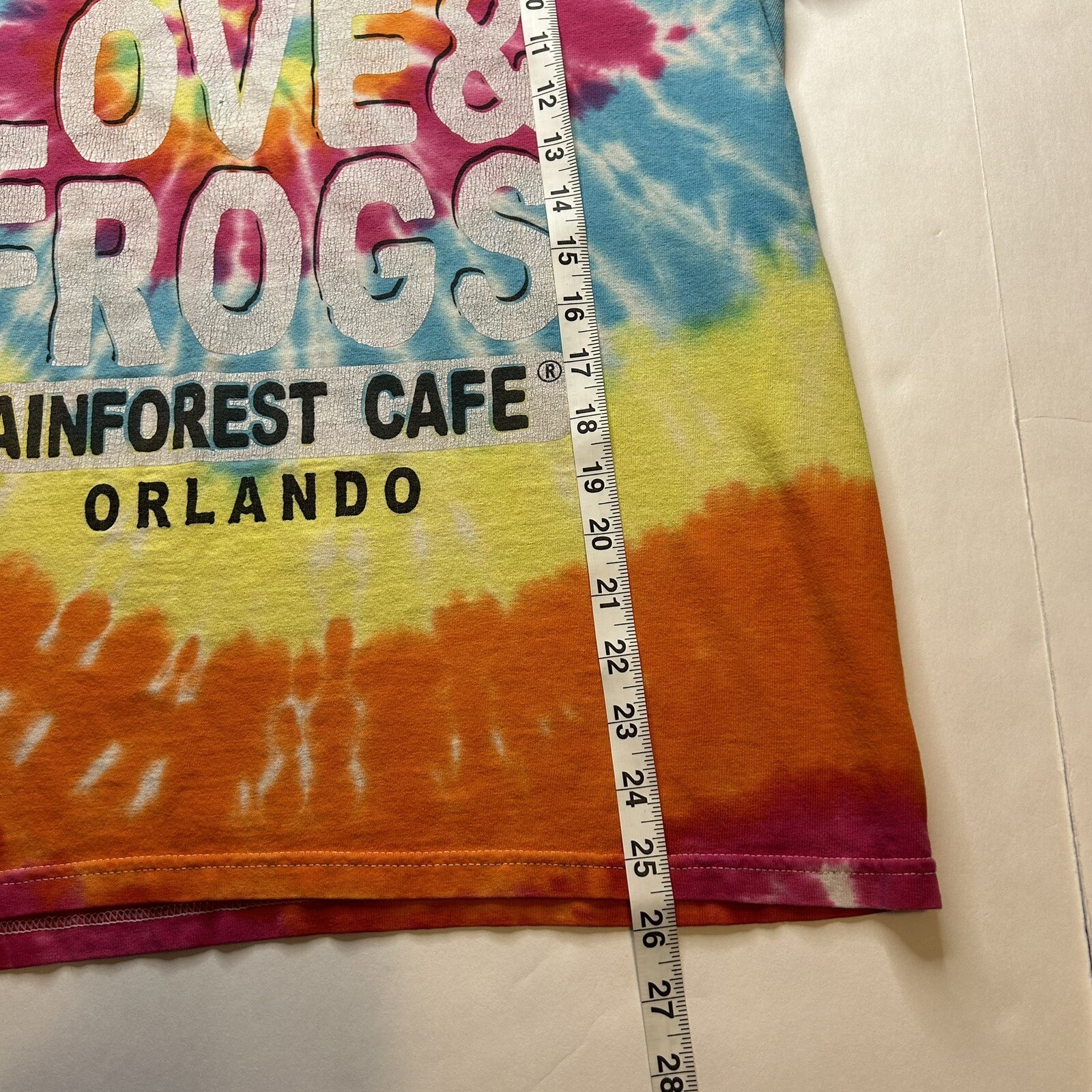 Peace Love & Frogs Rainforest Cafe Orlando Tie Dye T Shirt Adult Medium gallery