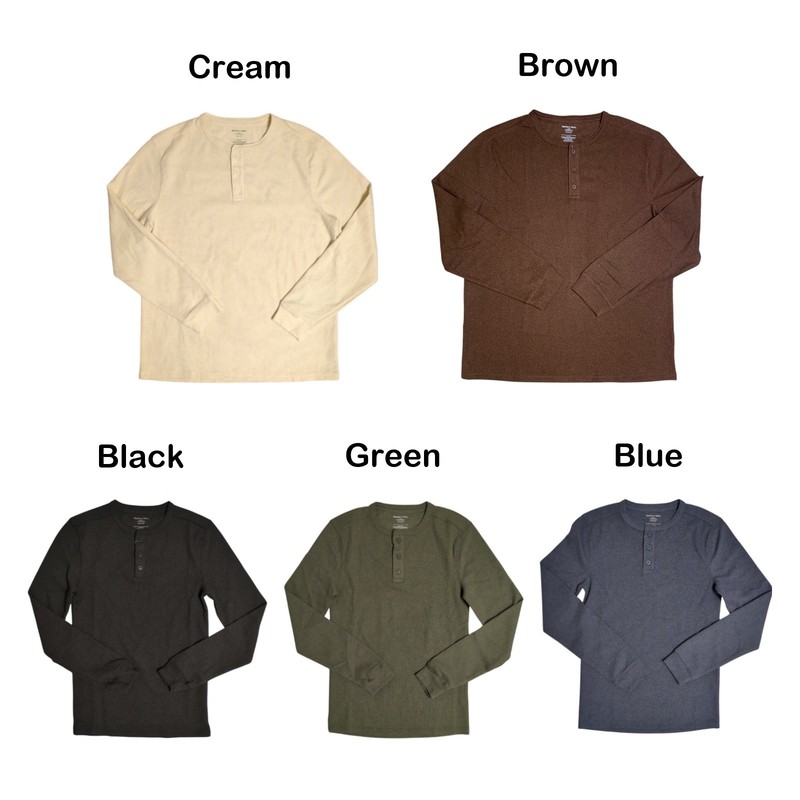 Member’s Mark Men’s Classic Fit Soft Waffle Knit Thermal Henley