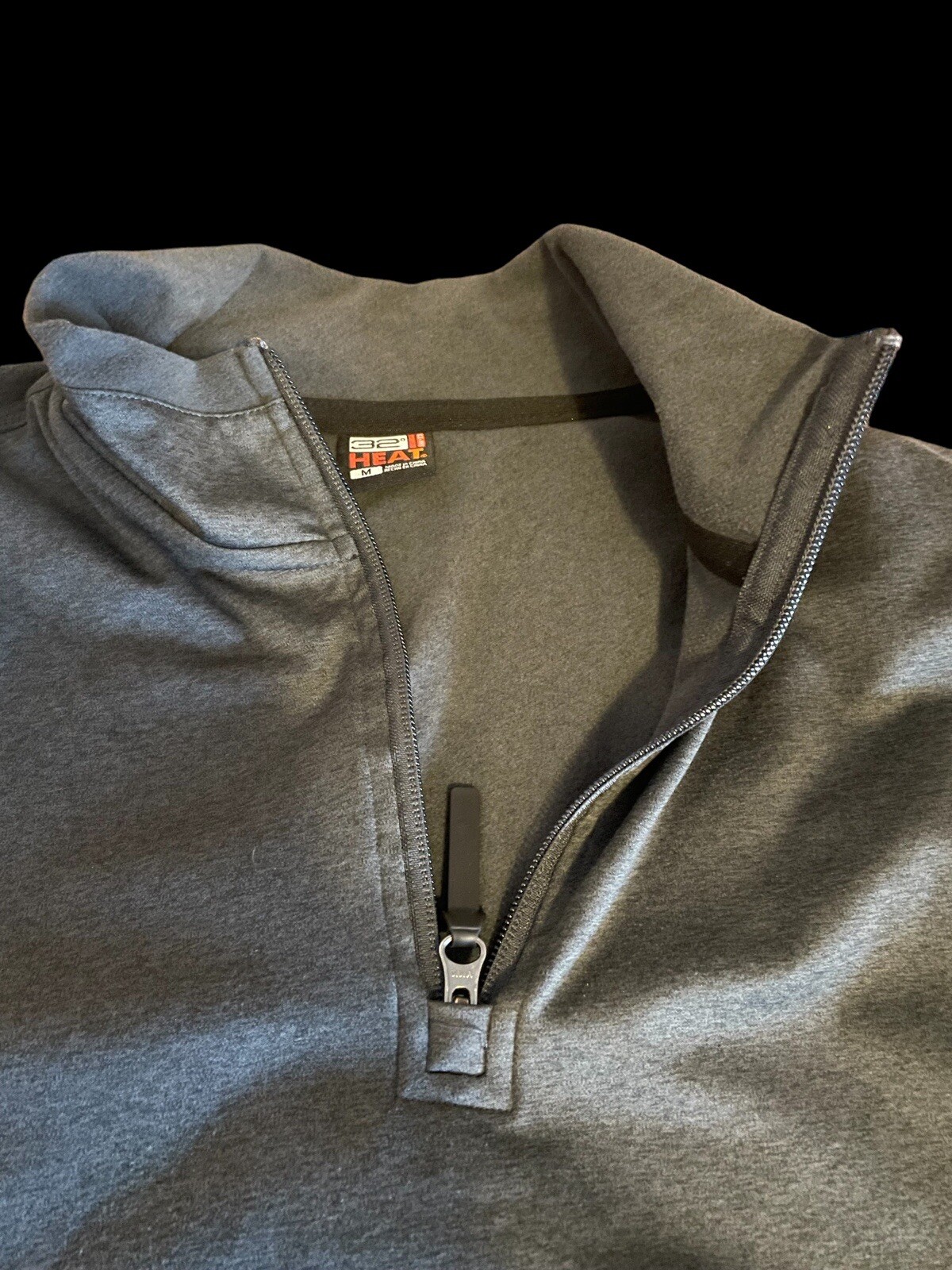 Men's 32 Degree Gray Long Sleeve 3/4 zip Shirt Size m gallery