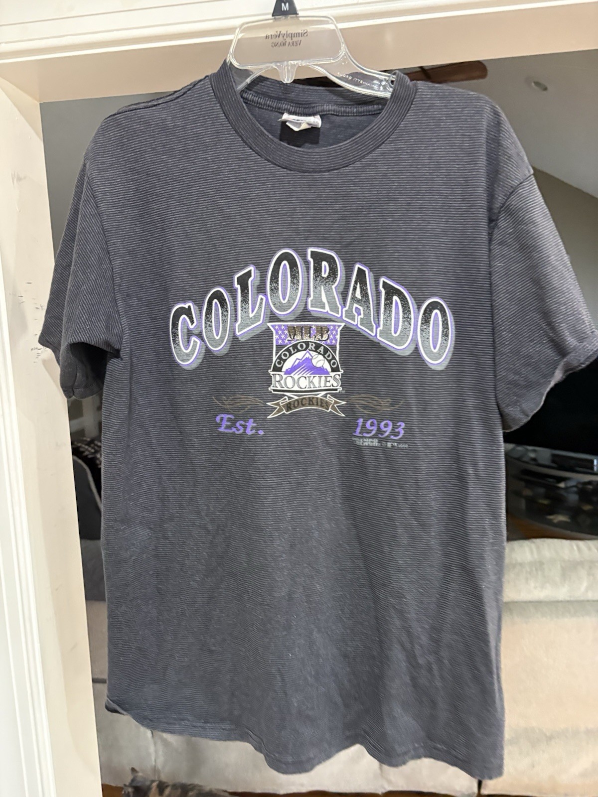 Vintage COLORADO ROCKIES T Shirt Logo Single Stitch MLB Baseball Mens L USA 90s