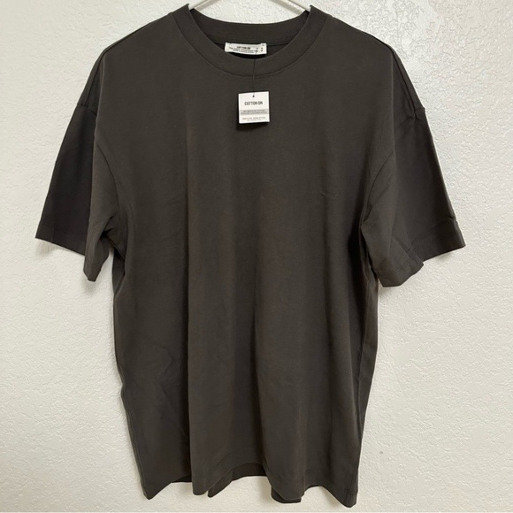Cotton On Men’s The Boxy Oversized T-Shirt Graphite Size SP Cotton New