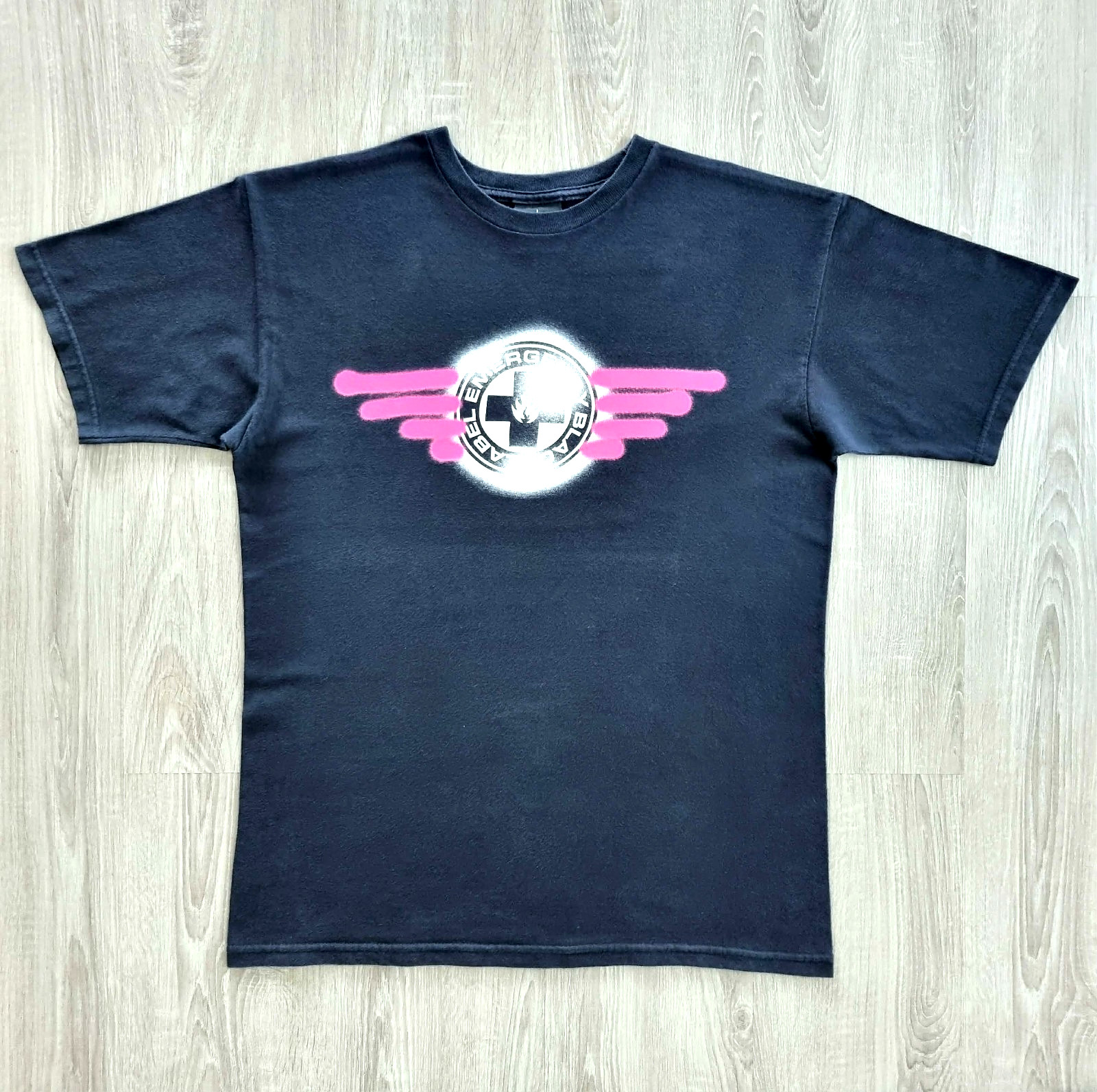 Vintage 90s BLACK LABEL Skateboards Shirt M Lucero Madrid Santa Cruz Powell Real