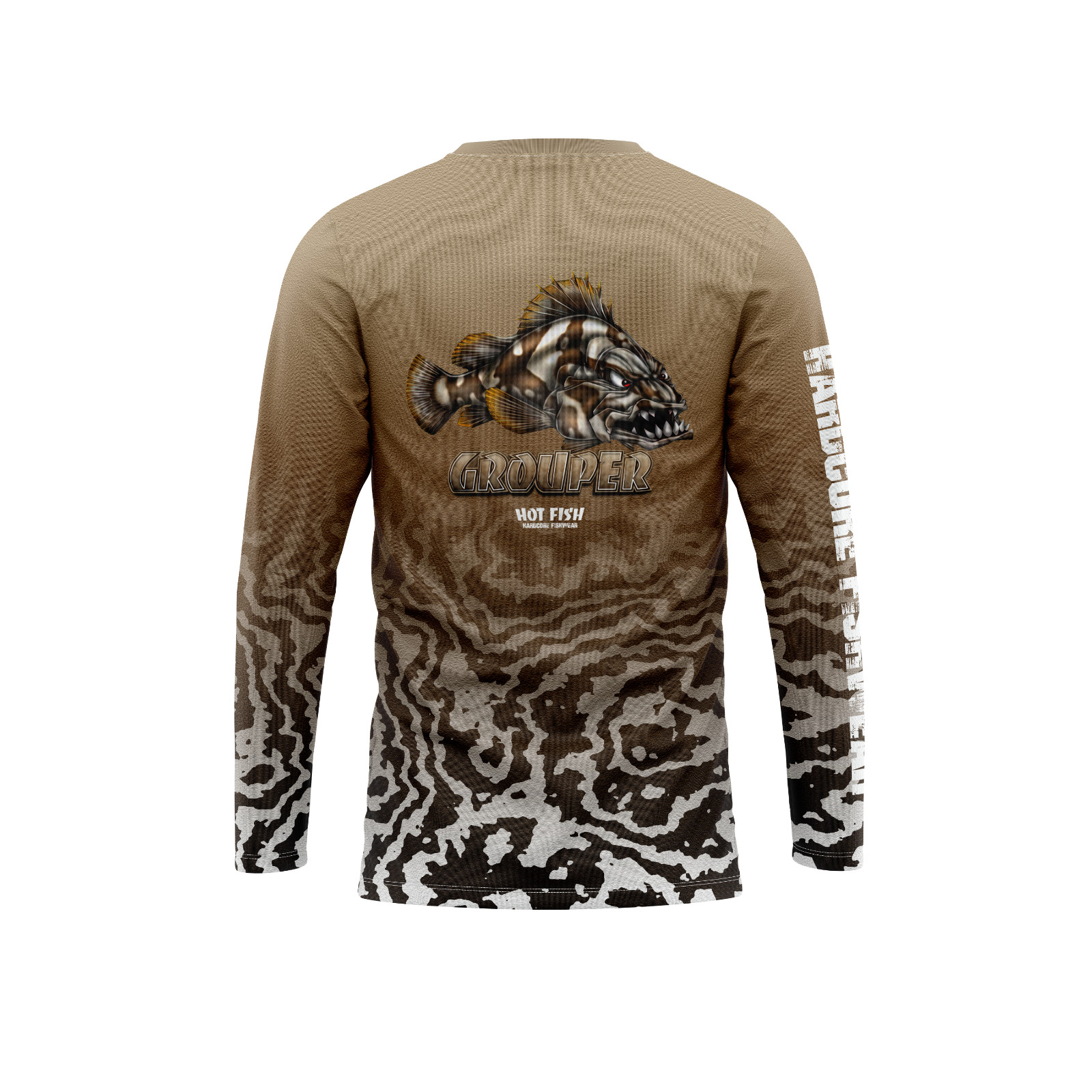 HOT FISH GROUPER - Men’s Long Sleeve Fishing Shirt – UPF Protection gallery