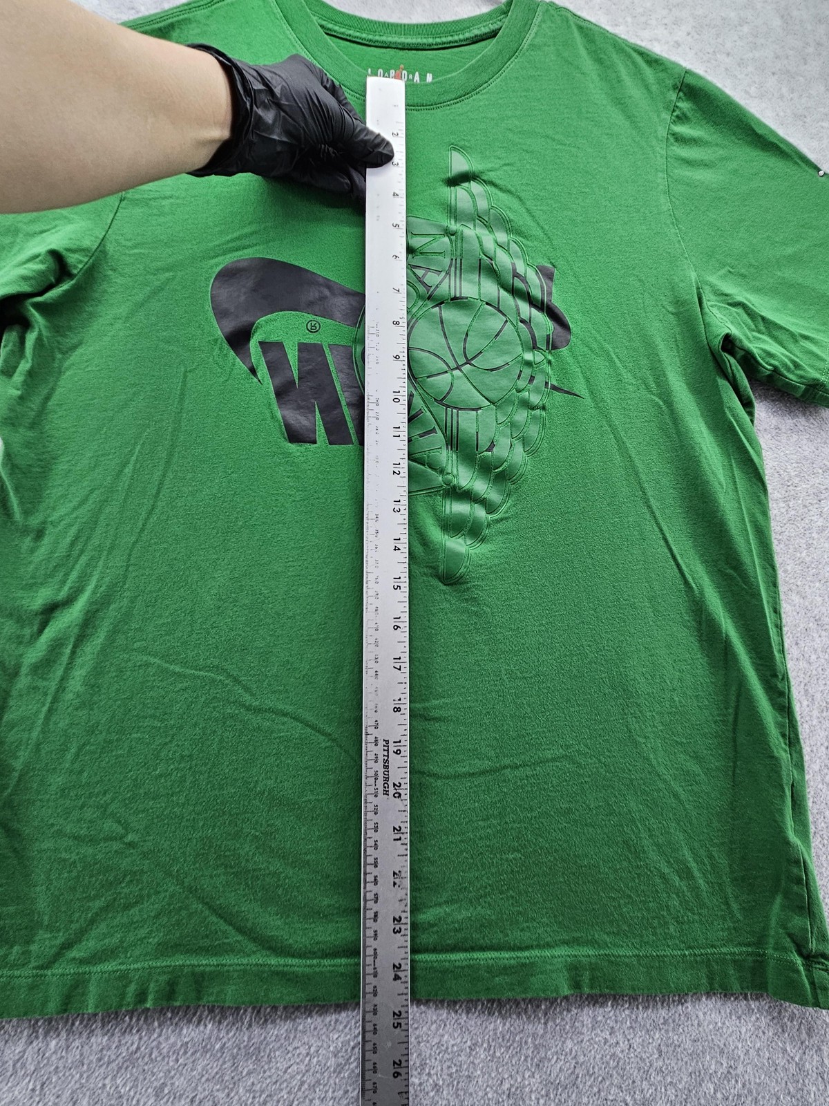 Jordan Shirt Mens Large Green Air Jordan Wings Basketball Graphic Tee Tagless gallery