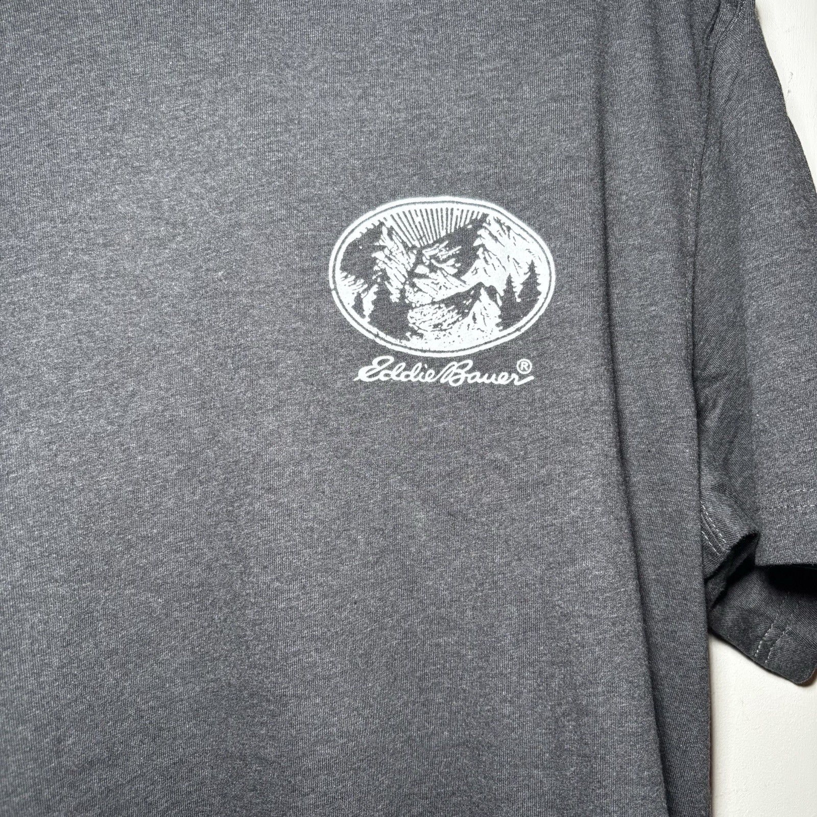 Eddie Bauer TL Tall Large Black Graphic T-Shirt NWOT Mountain Logo Tee gallery