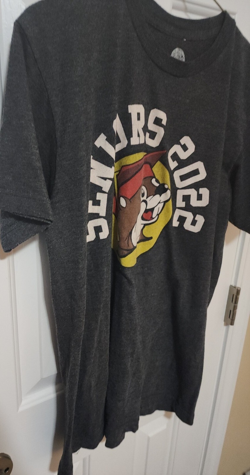 Buc-ee's 2022 Seniors T-Shirt Most Likely To Eat Weight in Beaver Nuggets Size M gallery