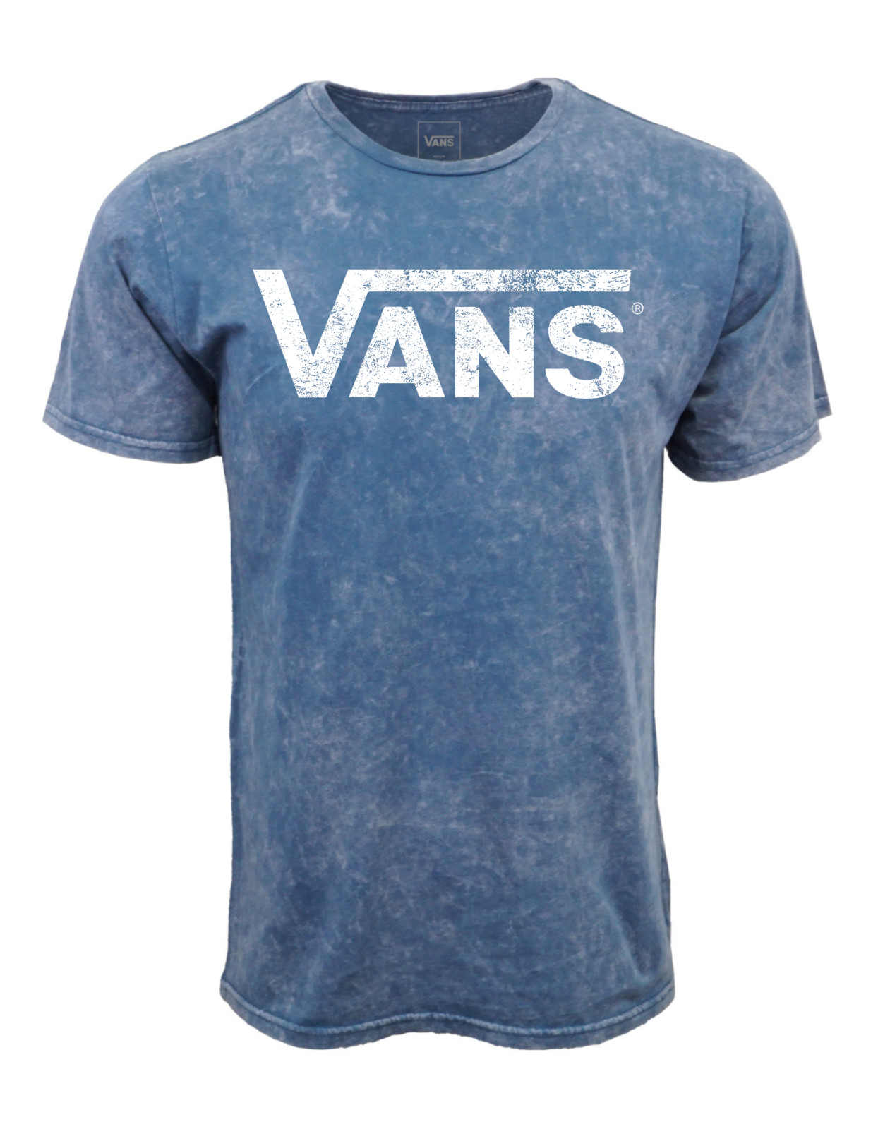 VANS MENS DISTRESSED LOGO MINERAL WASH BLUE T SHIRT gallery