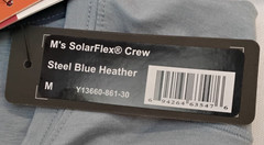 Simms SolarFlex Crew Men’s M Steel Blue Heather UPF Odor Control #Z4917