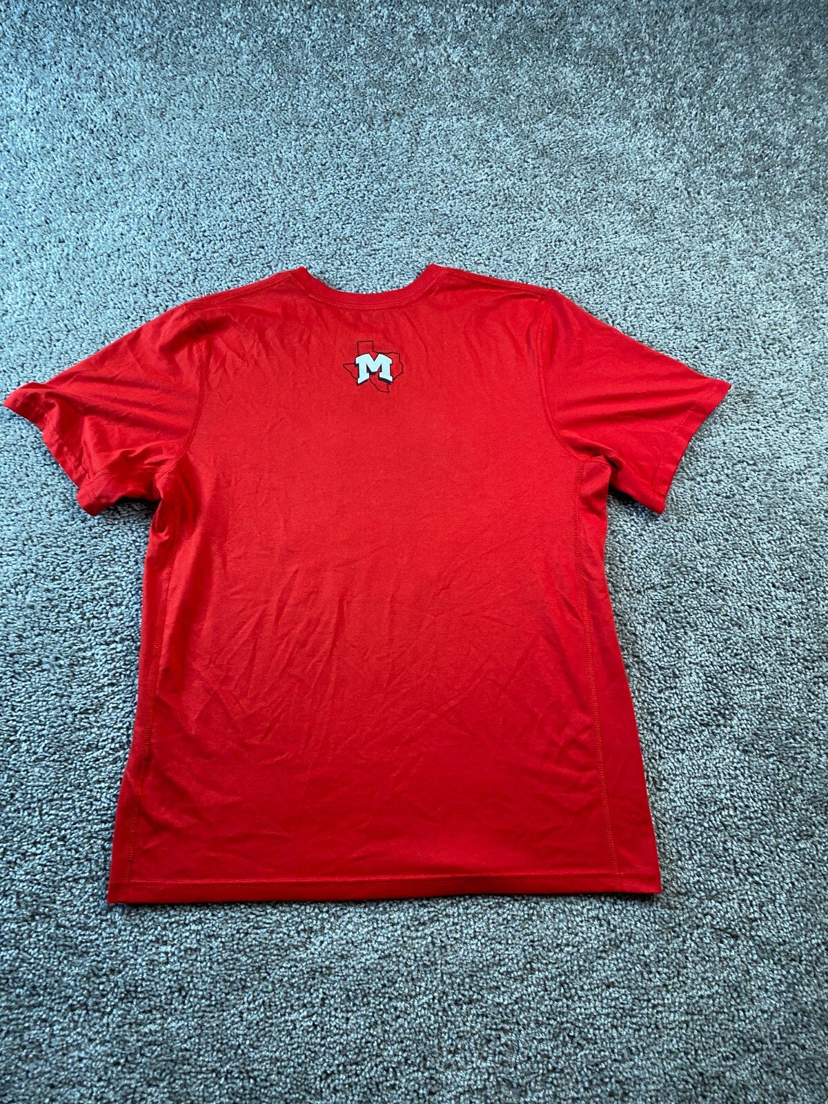 Nike Shirt Adult Medium Red White Swoosh Drifit Cardinal Track And Field Mens gallery