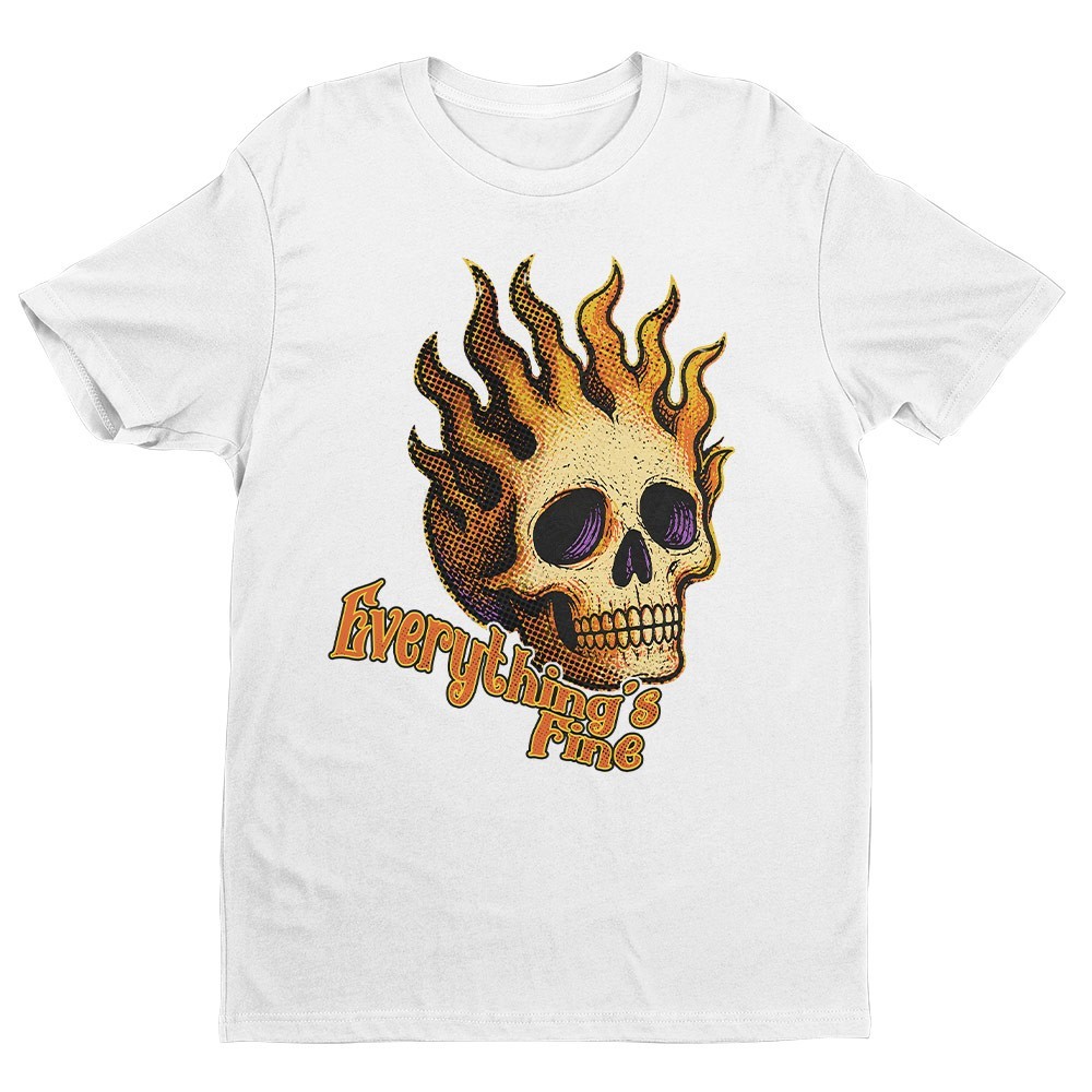 Vintage Everything Is Fine Skull Unisex T-shirt | Skull Lover Gifts for Men gallery
