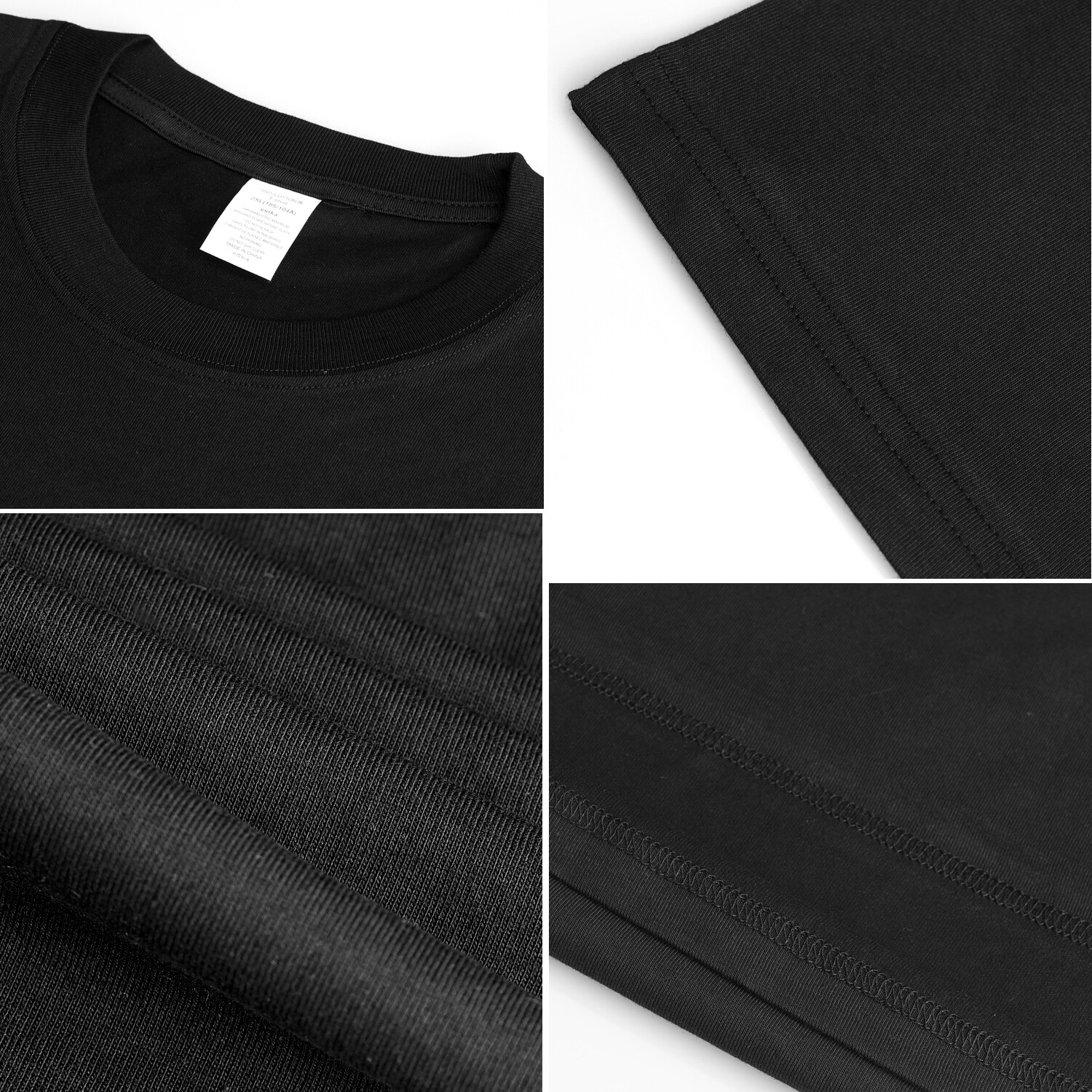 New Men's Heavy Short Sleeves Cotton Plain Crew Neck T-Shirt Casual Black M-XL gallery