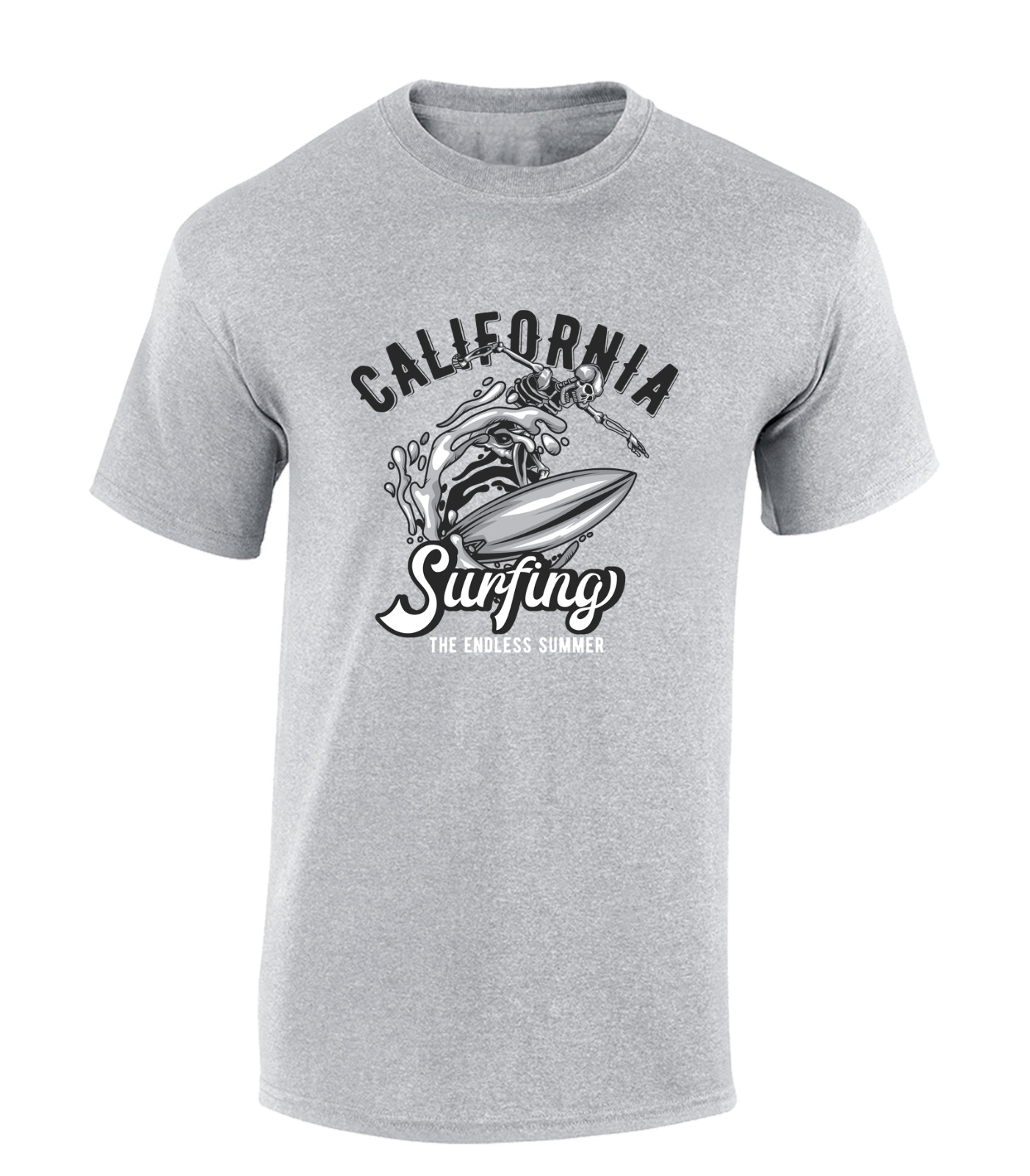 CALIFORNIA SURFING MENS T SHIRT SURFER SURFBOARD SUMMER HOLIDAY CLOTHING TOP