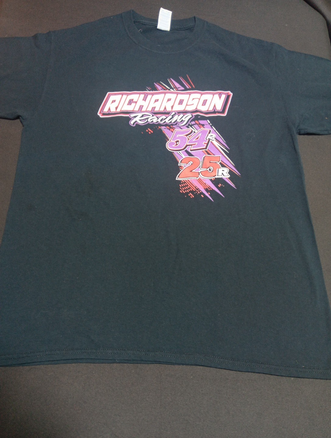 VTG Richardson Dirt Track Racing 54R 25R Sun faded distressed T-Shirt Sz L gallery
