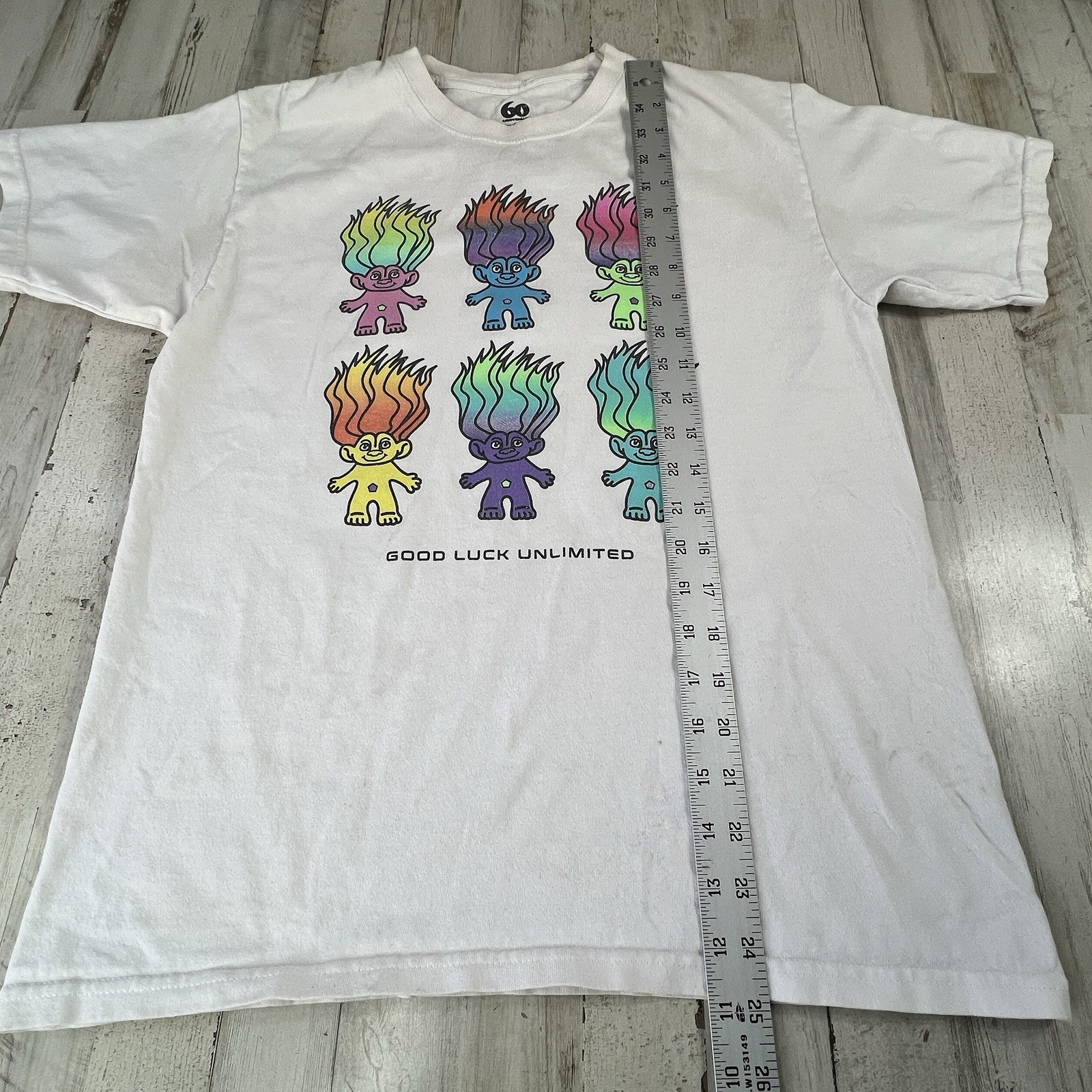 Good Luck Trolls T Shirt Mens Size M White Short Sleeve Crew Neck Casual Adults gallery