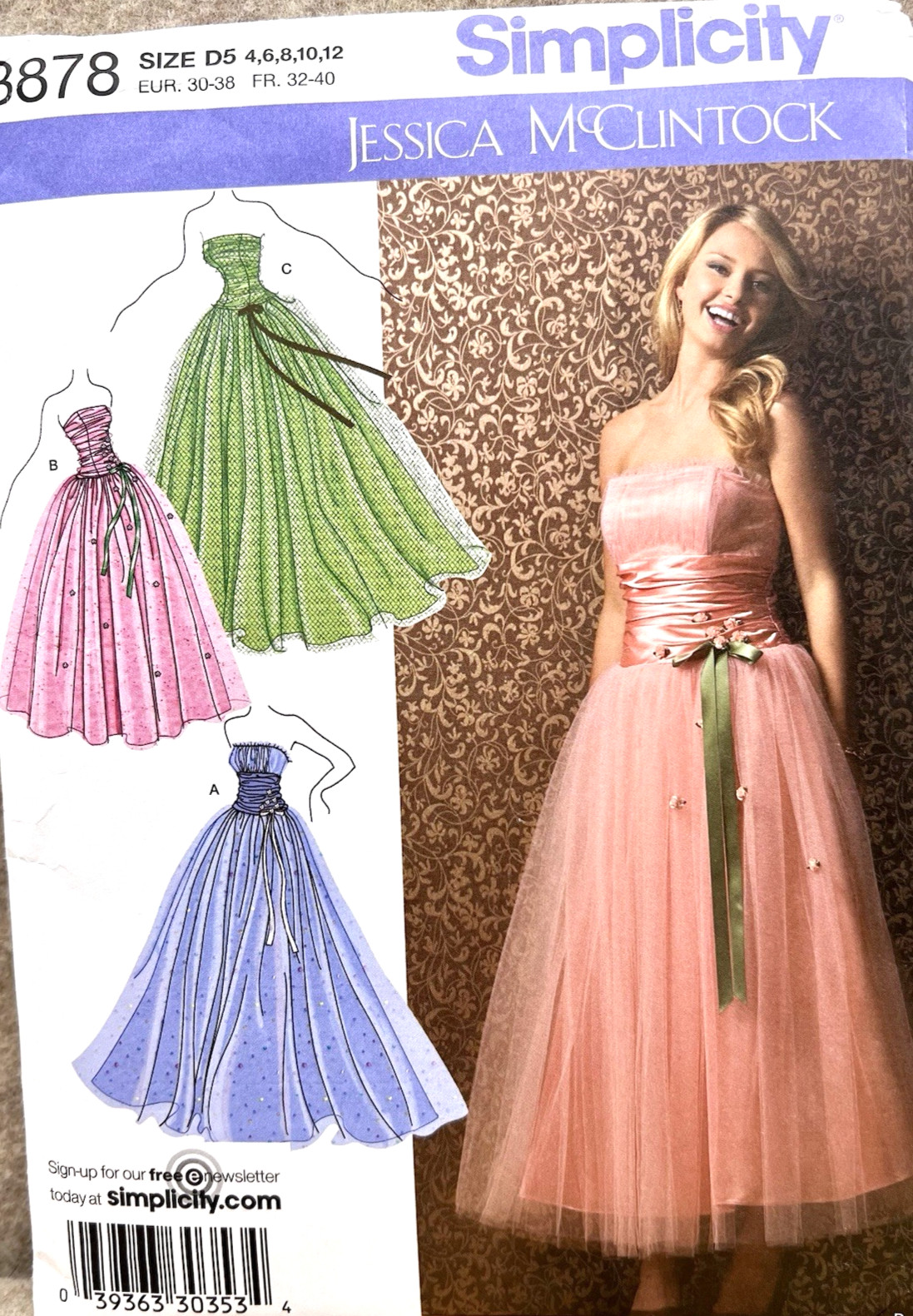 Simplicity Sewing Pattern 3878 Jessica McClintock Size D5 4-12 Uncut
