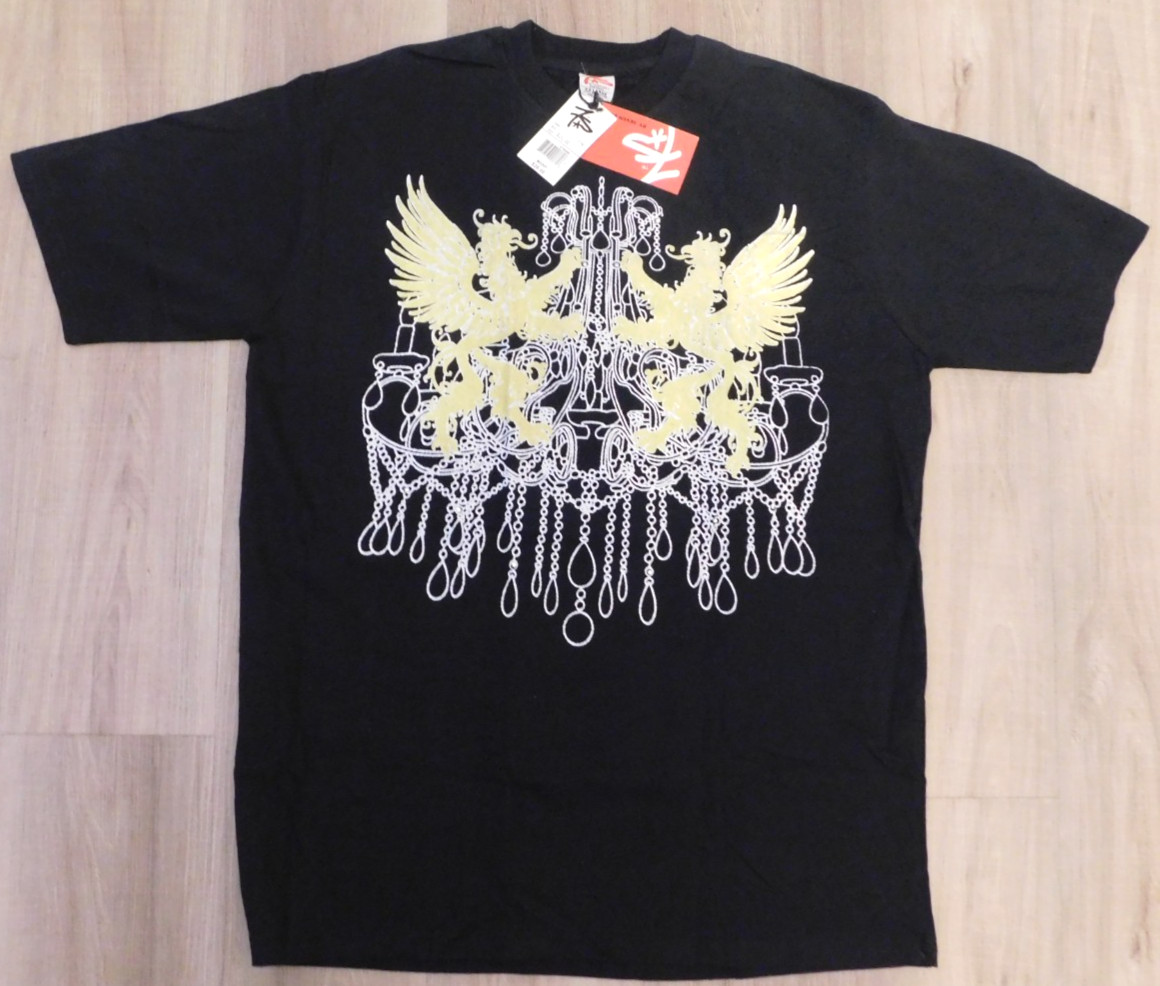 NWT Seven Souls Black w/Yellow Graphic Tee, Sz XXL Soft Cotton (325)