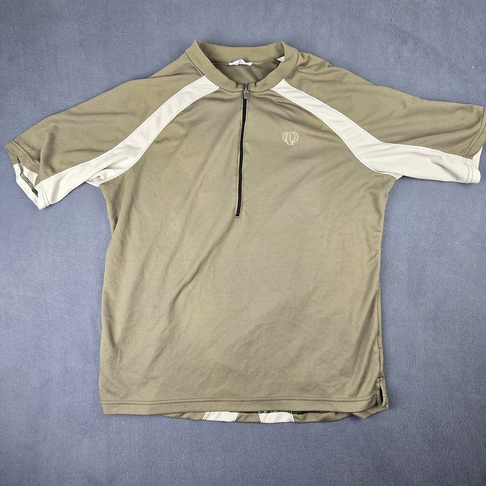 Vintage Pearl Izumi Cycling Shirt Men L Brown 1/4 Zip With Zip Back Pocket