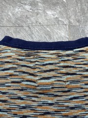 Percival Blue and Orange with Dynamic Pattern Knit Textured T-shirt tee size m