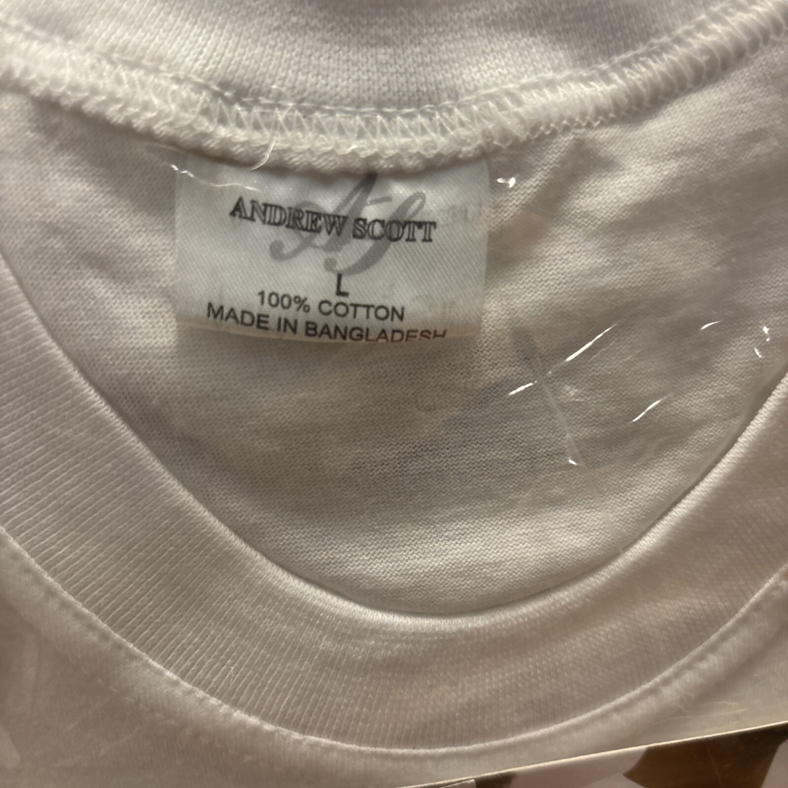 New Andrew Scott Basics Mens Crew Neck T-Shirts White Pack Of 3 Large 42-44 gallery