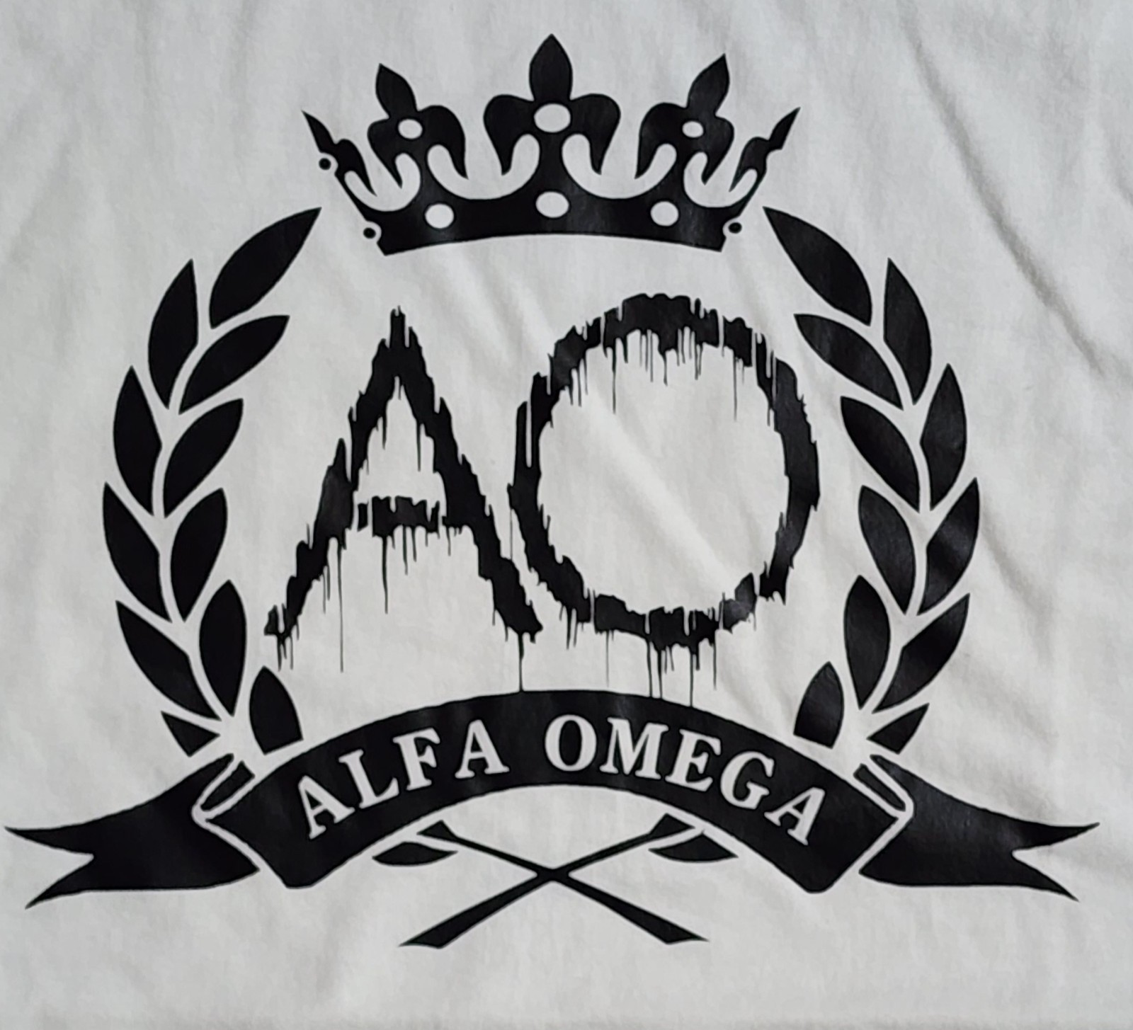 Alfa (Alpha) Omega T-Shirt Men's Sz Medium Crown AO Christian Religious Tee gallery