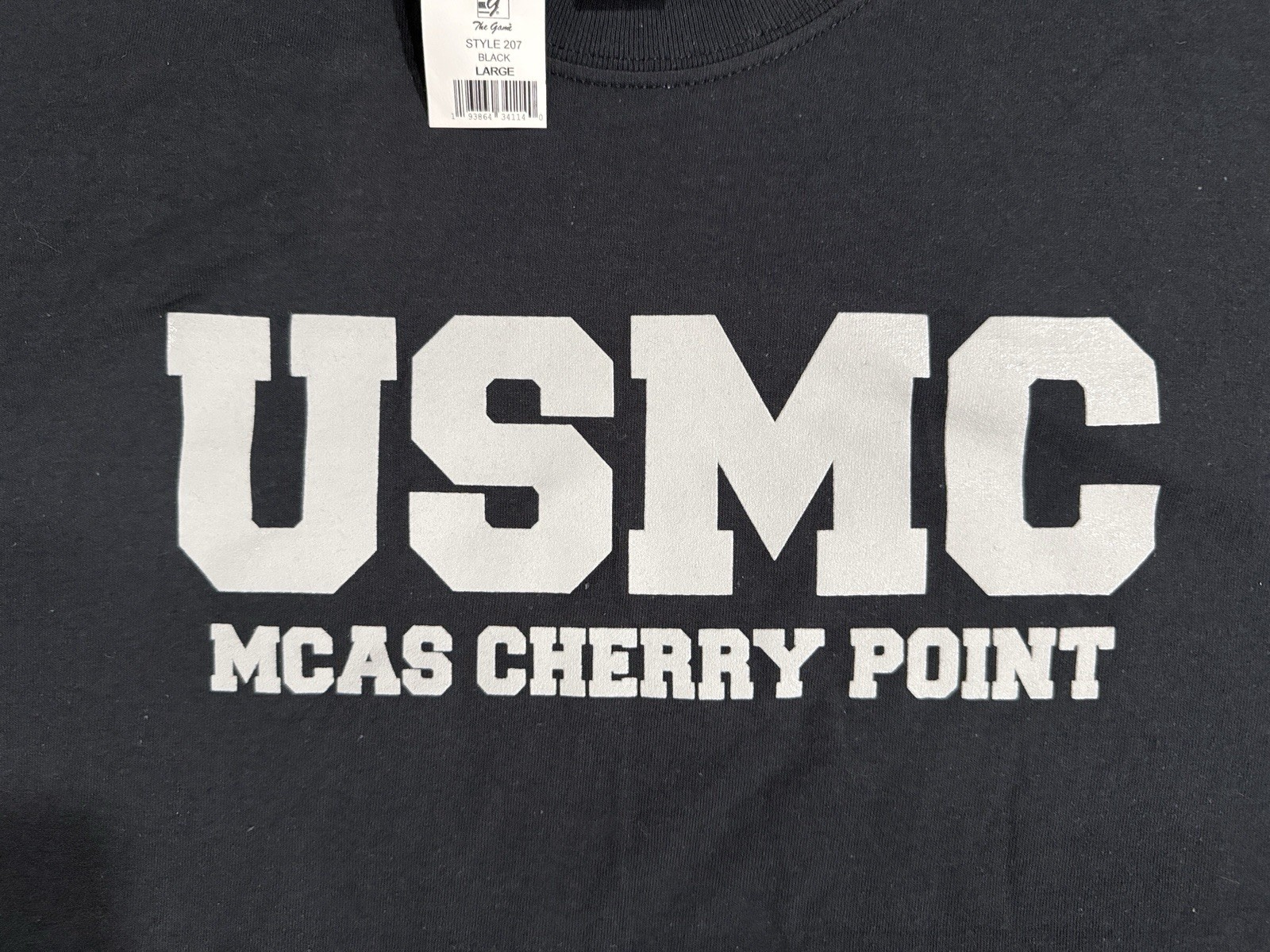 UNITED STATES MARINE CORPS - “USMC MCAS CHERRY POINT” - Black T-Shirt -Sz LARGE gallery
