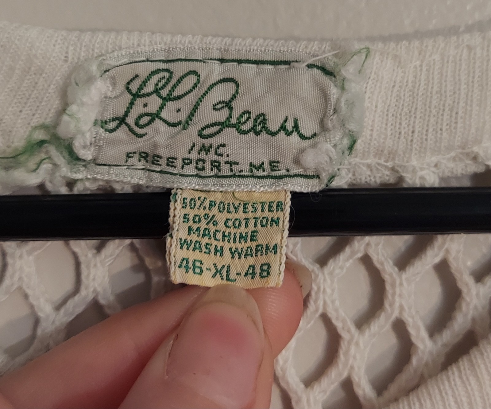 L.L. Bean Vintage Norse Net Mesh Fishnet Shirt Size XL gallery