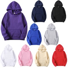 US Mens Plain Pullover Hoodie Casual Hooded Sweatshirt Long Sleeve Classic Tops
