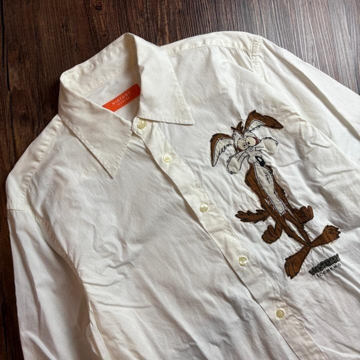 ICEBERG HISTORY Wiley Coyote Shirt White 90s Y2K Size 48 gallery