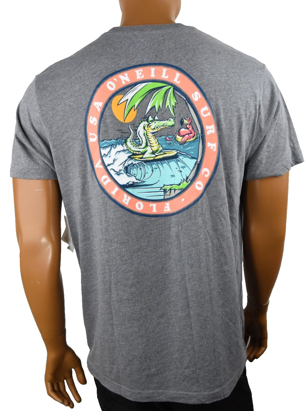 O'Neill Mens T-Shirt New XL Gray Short Sleeve Crew Neck Back Logo Graphic gallery