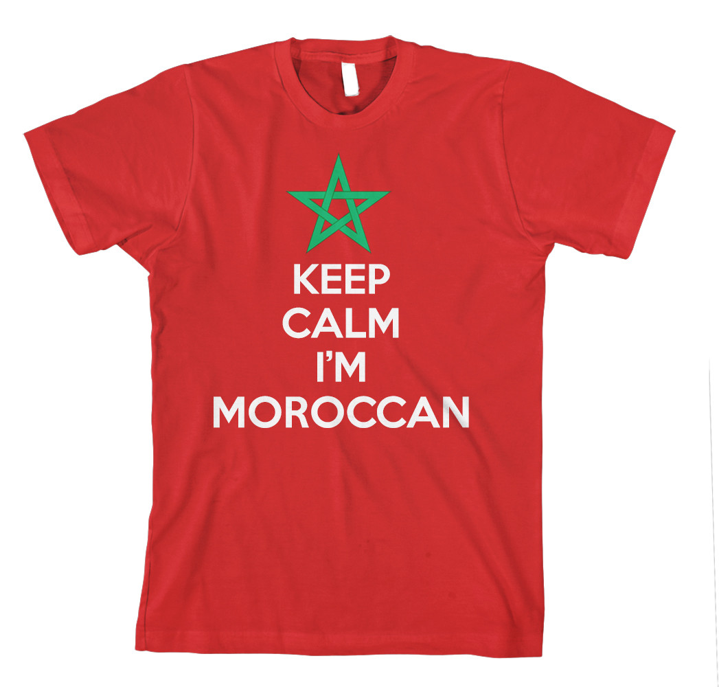 KEEP CALM I AM MOROCCAN MOROCCO FLAG Unisex Adult T-Shirt Tee Top gallery