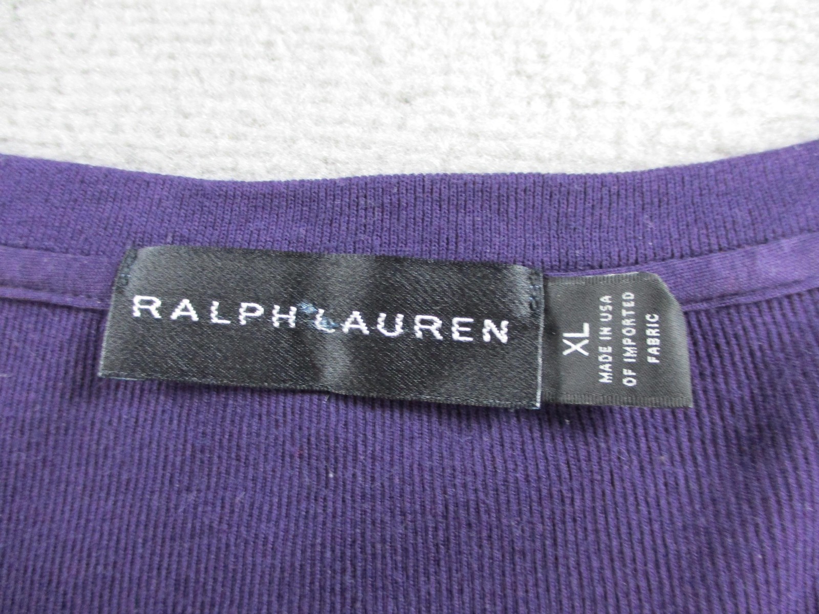 Ralph Lauren Shirt Mens XL Purple Black Label Ribbed Knit Henley Long Sleeve gallery