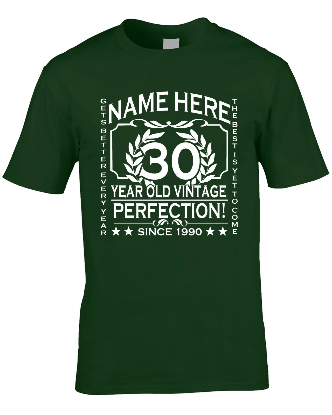 30th Birthday T-Shirt Personalise with Name Age Year Ideal Birthday Gift T-Shirt gallery