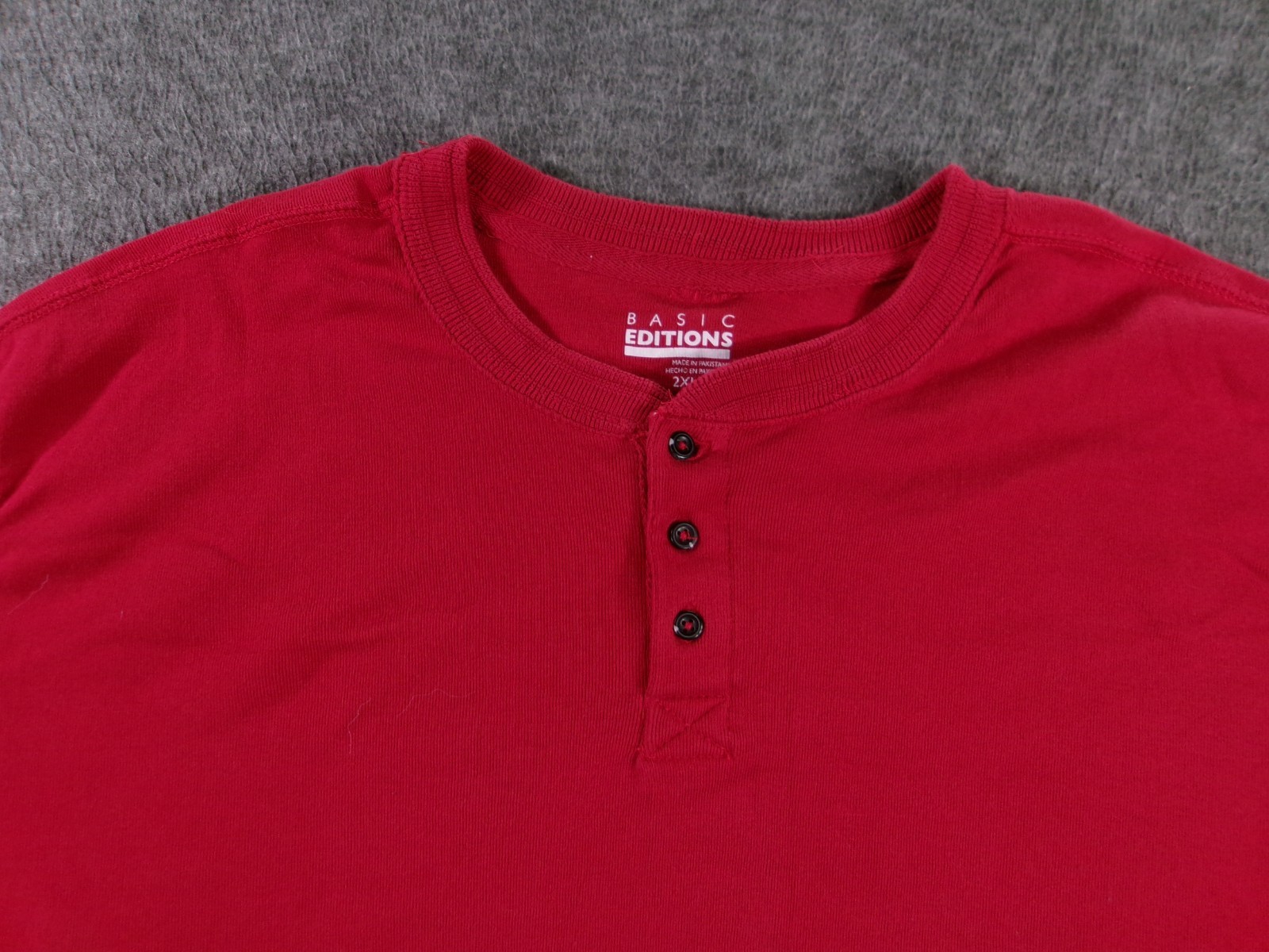 Basic Editions Shirt Men XXL Red Henley Classic Causal Outdoor Long Sleeve gallery