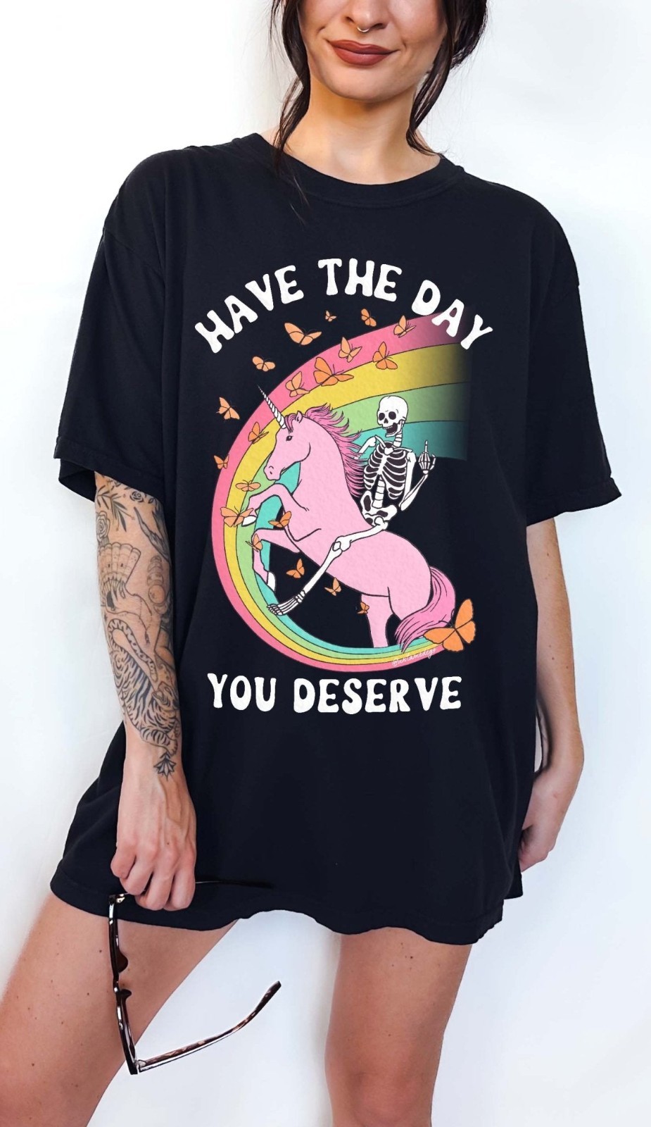 Have The Day You Deserve Funny Sarcastic Quote Graphic Tee Shirt gallery