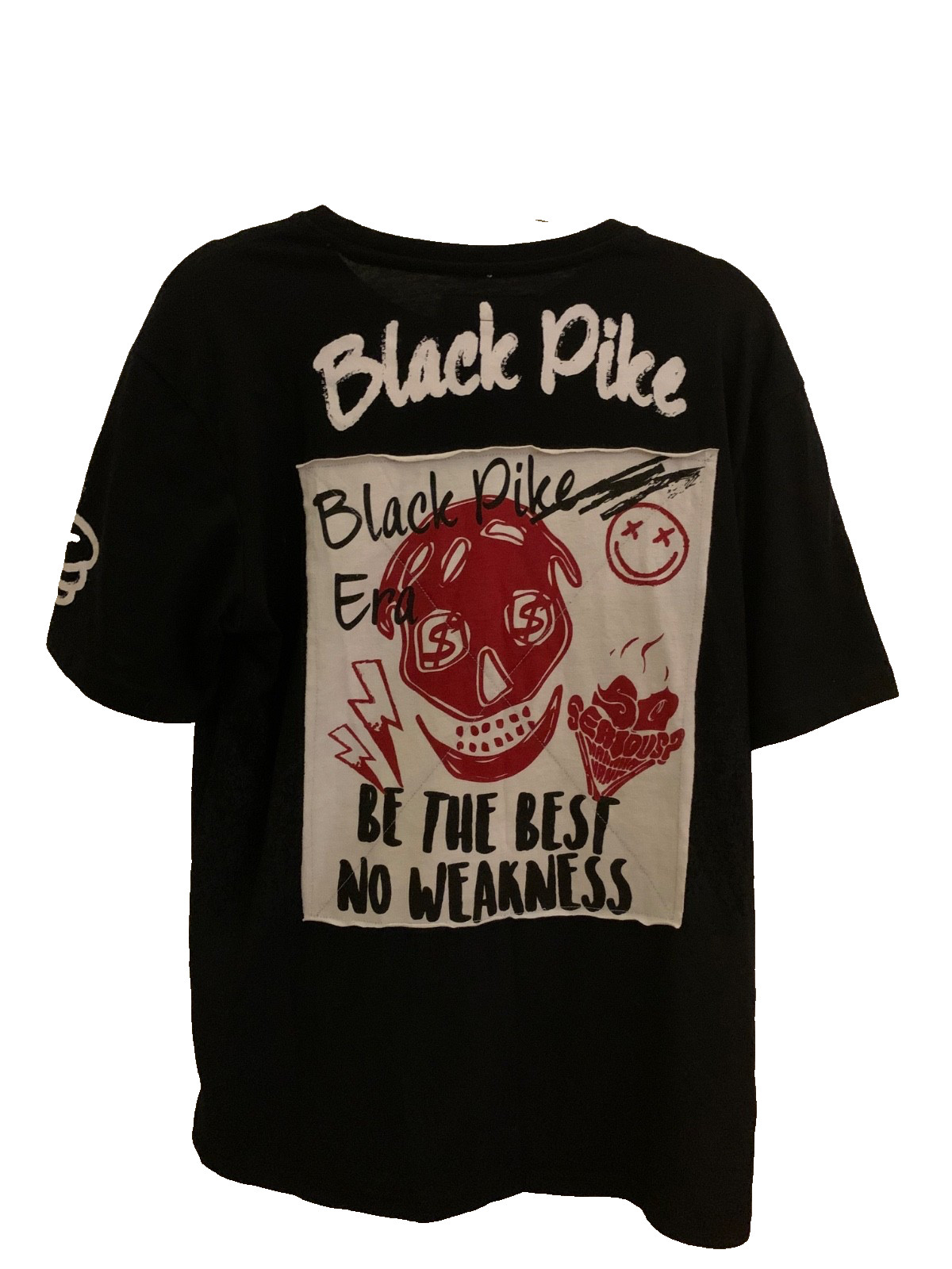 Black Pike men's all seasons T shirt graphic printed black red white M cott blen gallery