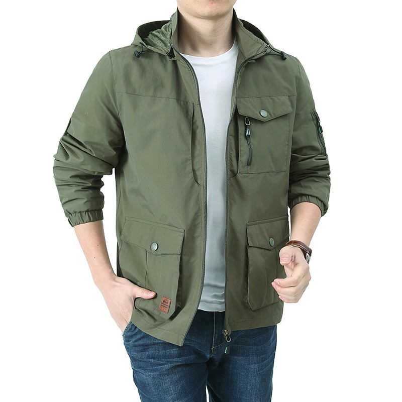 Men's new multi pocket waterproof quick drying casual outdoor jacket gallery