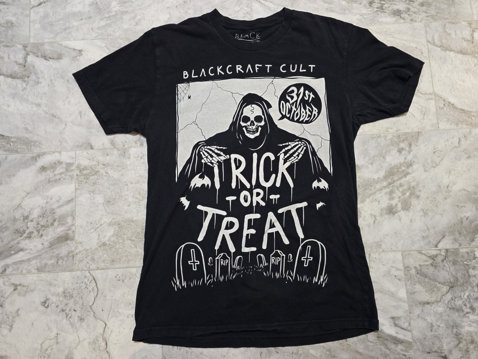 Blackcraft Cult Trick Or Treat T-Shirt Mens Sz M Black Grunge Rock Halloween gallery