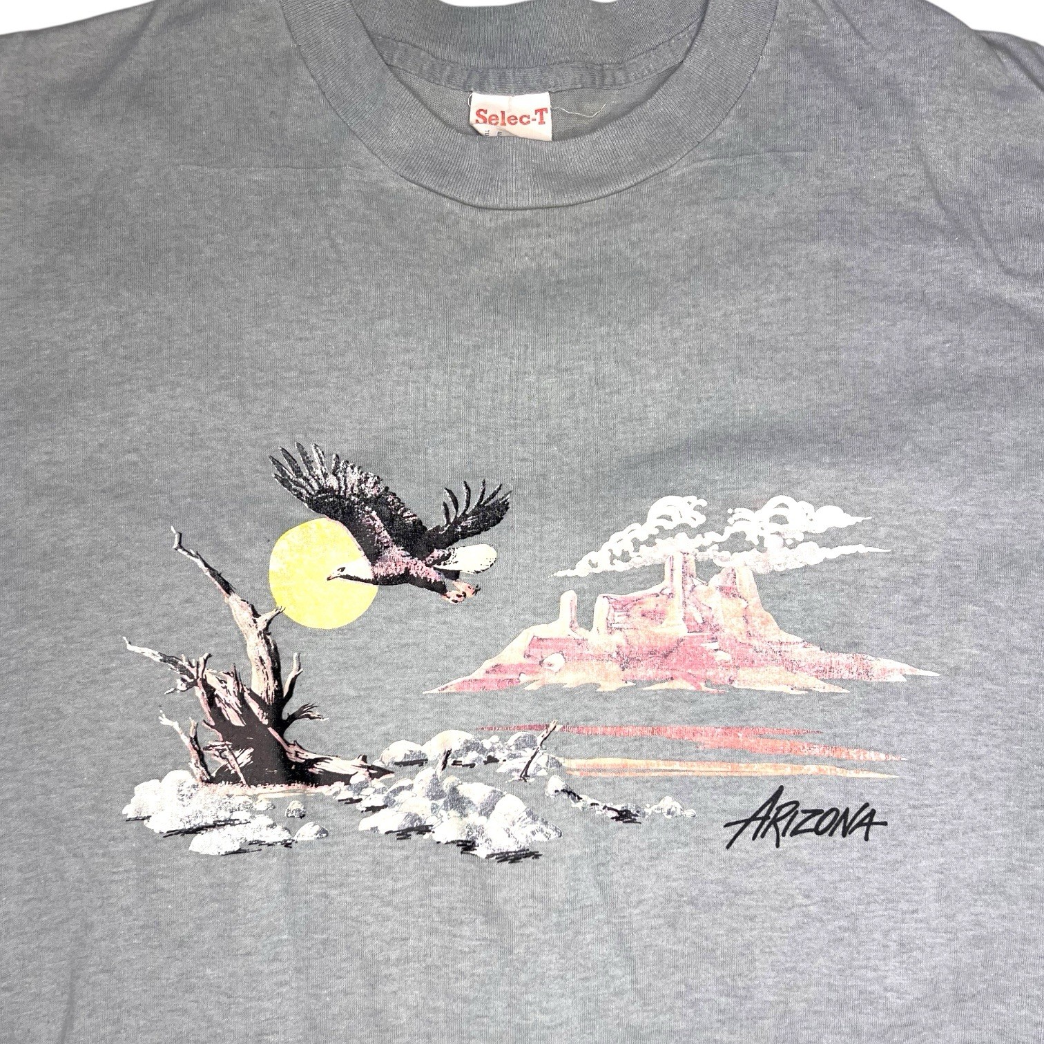 VTG 1980s Single Stitch T-Shirt Adult XL White Arizona Landscape SELEC-T Nature gallery
