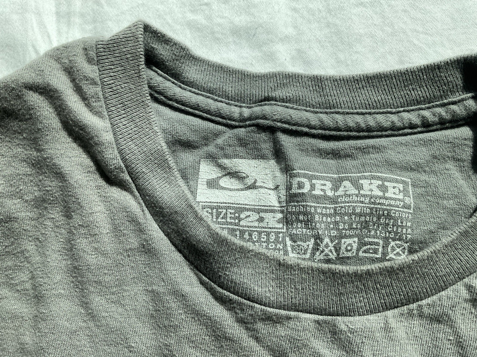 Drake Gray Graphic Print Logo Cotton Knit Crew Neck Short Sleeve T-Shirt Men 2XL gallery