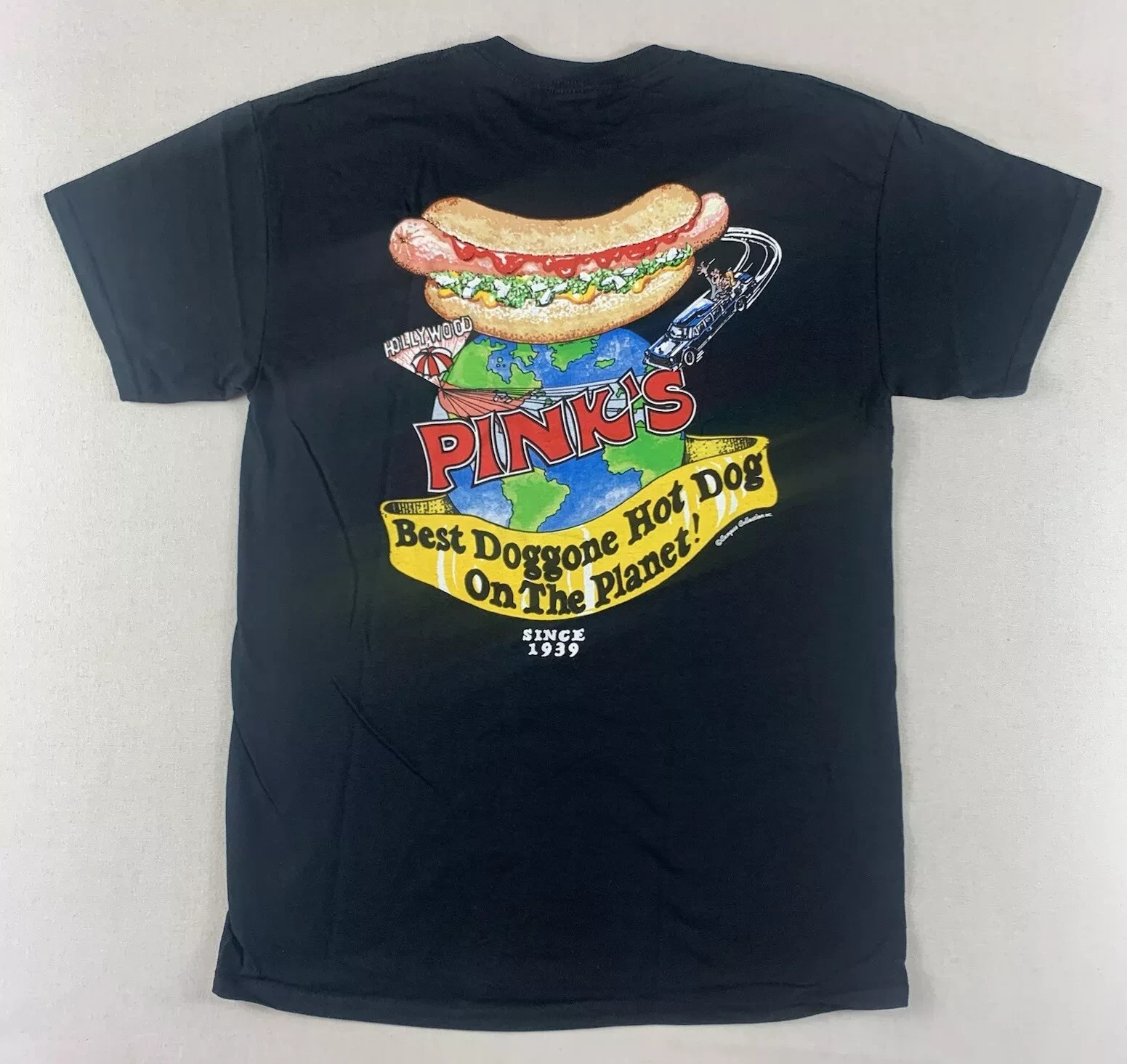Pinks Hot Dogs T-Shirt Mens Hollywood LA Cotton Campus Collection