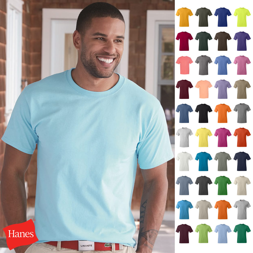 Hanes Mens Comfort T-Shirt Heavyweight 100% Cotton Plain Basic Tee 5250 gallery