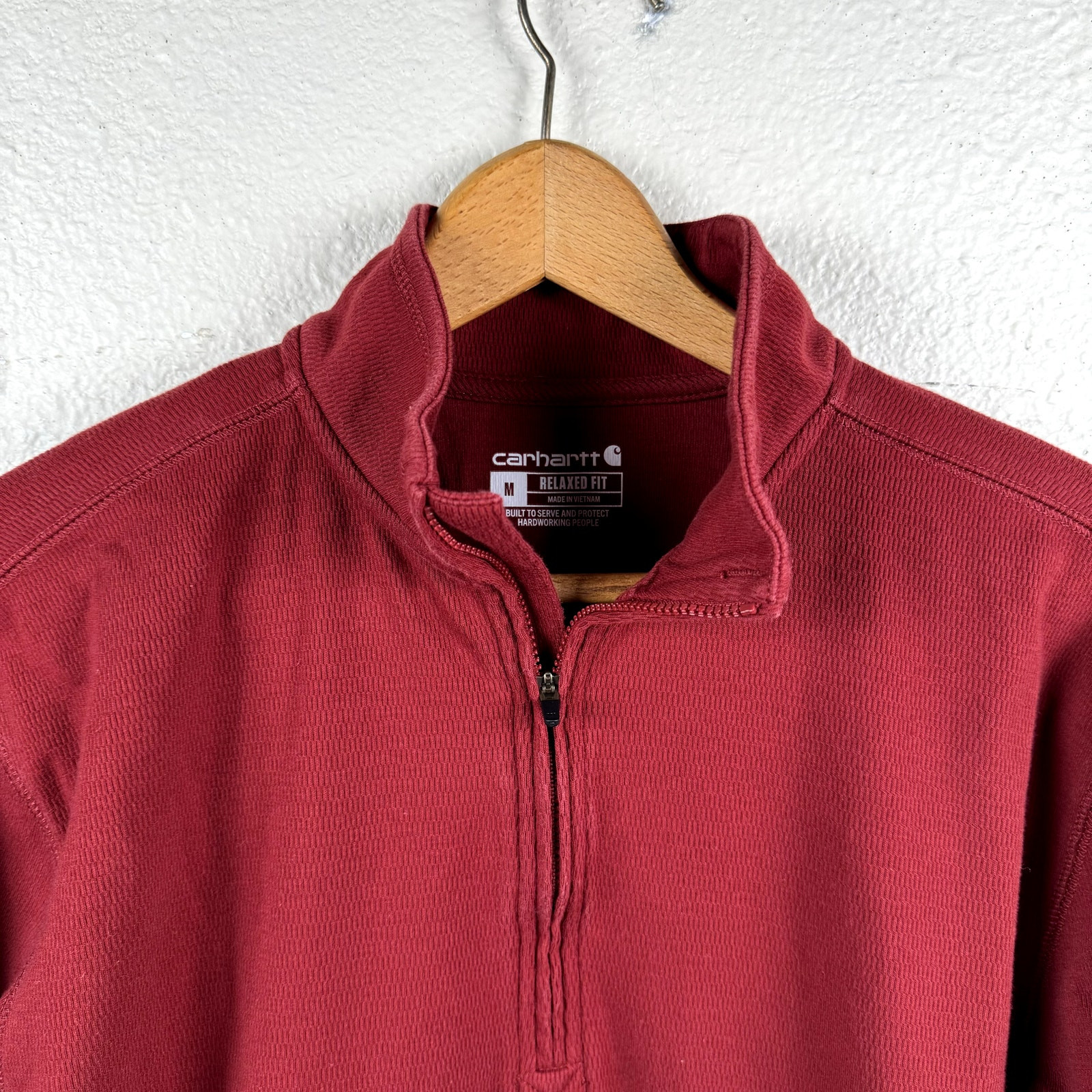 Carhartt Shirt Size Medium Red Heavyweight Half Zip Long Sleeve Pullover Utility gallery