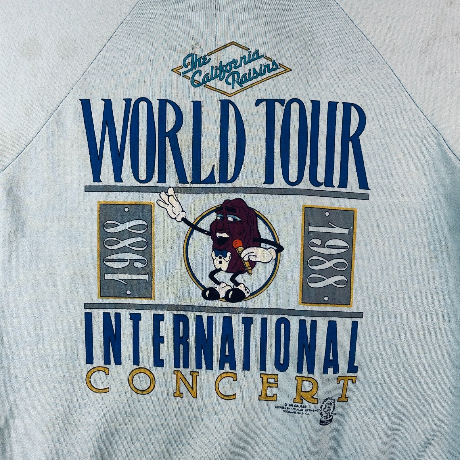 Vintage 1988 California Raisins World Tour Sweatshirt Gray Graphic Concert gallery