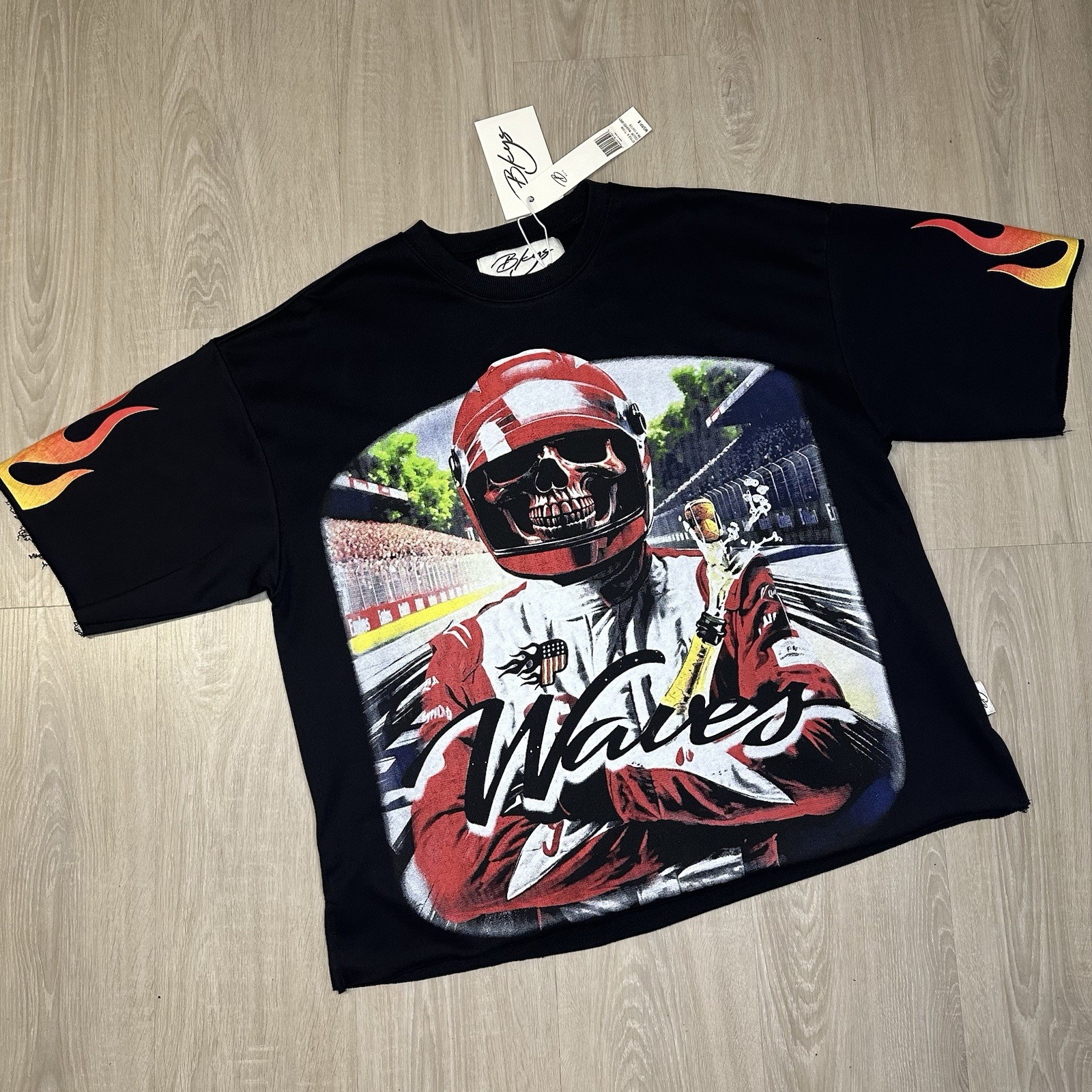 BKYS Waves F-Terry Long Sleeve Cropped T-Shirt