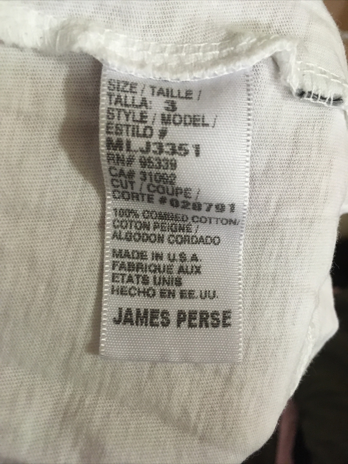 James Perse Men's New Solid White Long Sleeve Crew Neck Cotton T-Shirt MLJ3351 gallery