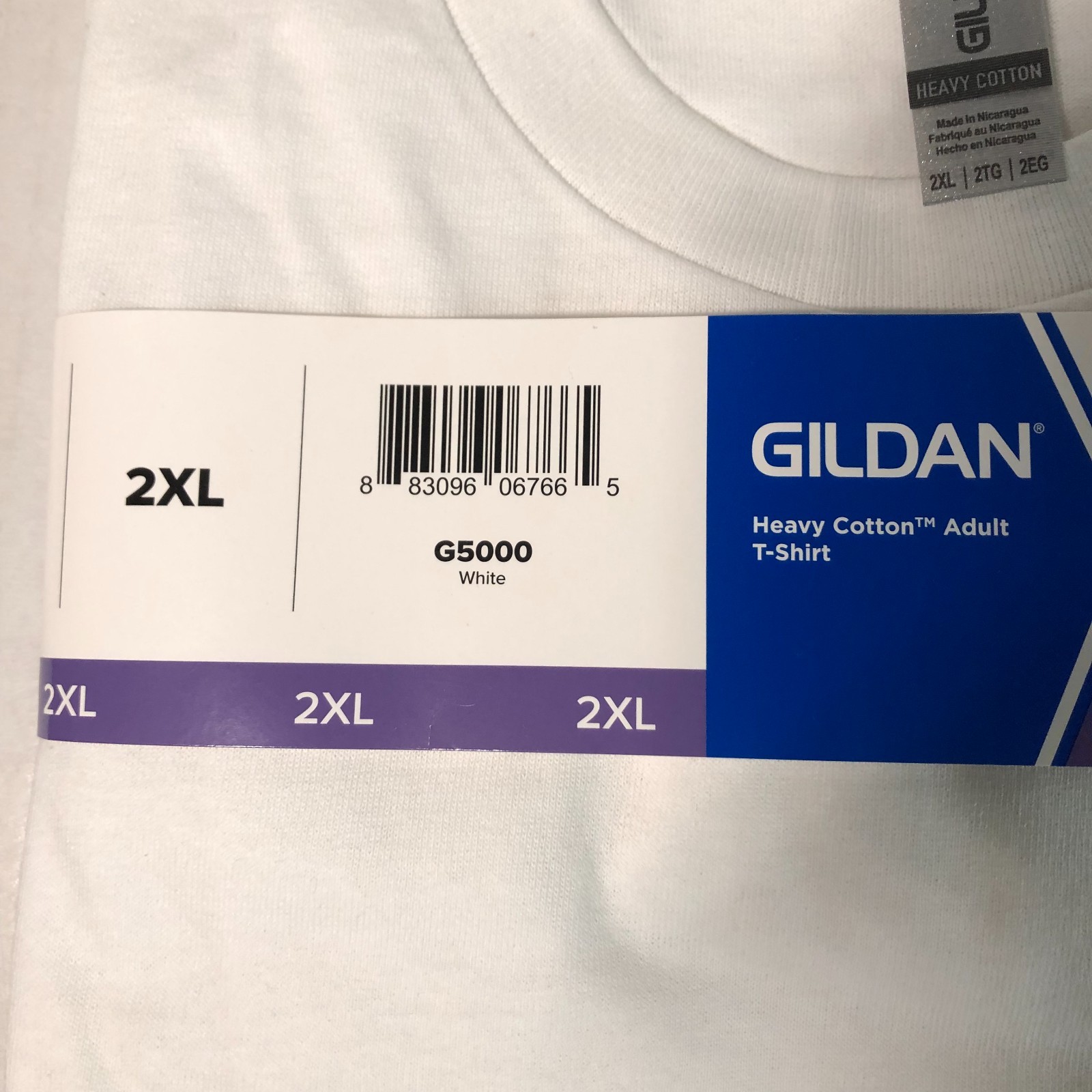 Gildan Mens Heavy Cotton (LOT Of 2) White 2XL Plain Adult T-Shirt Tee G5000 XXL gallery