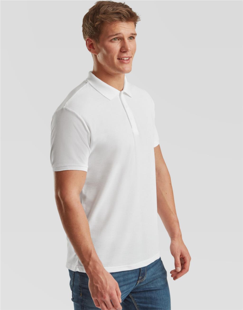 Fruit Of The Loom Mens Short Sleeve Polo T Shirt Plain Easy Care Polycotton Tops gallery