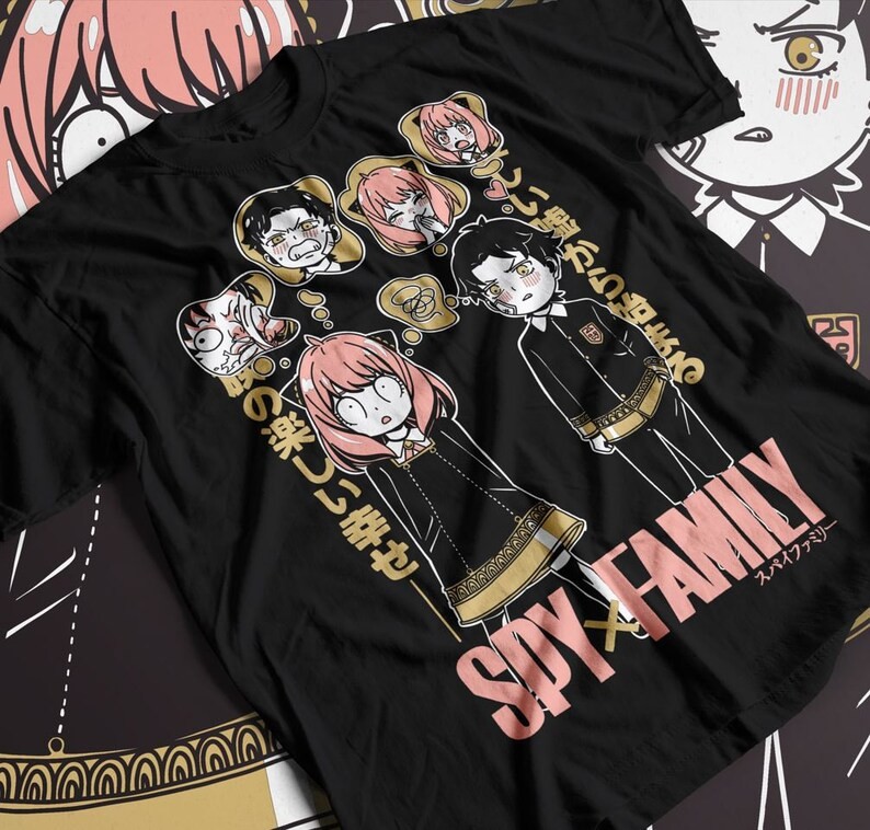 ANIME SPYXFAMILY V2BLACK T SHIRT UNISEX STYLE