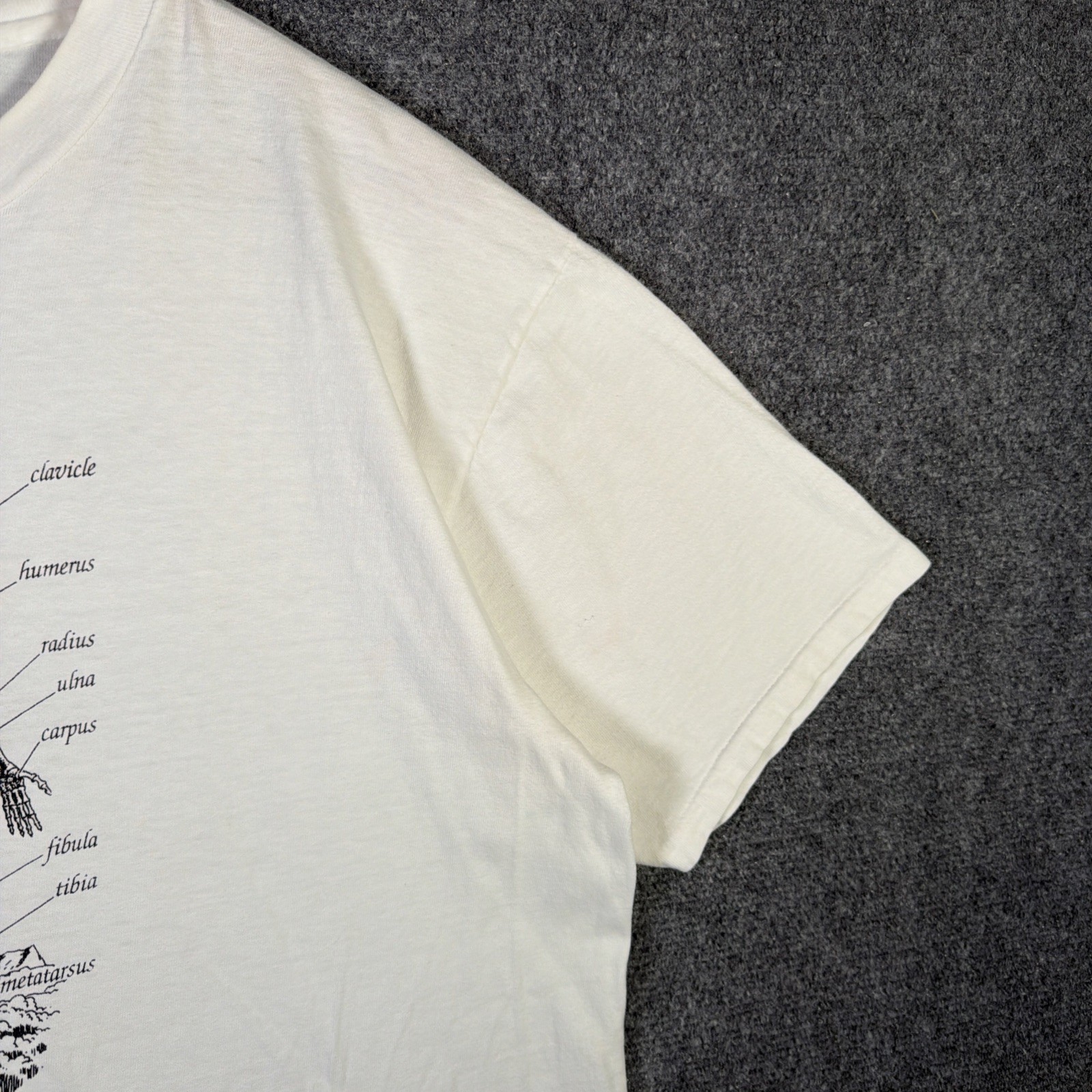 Vintage Skeleton Shirt Mens XL White 90s Anatomy Science Bones USA Art Portrait gallery